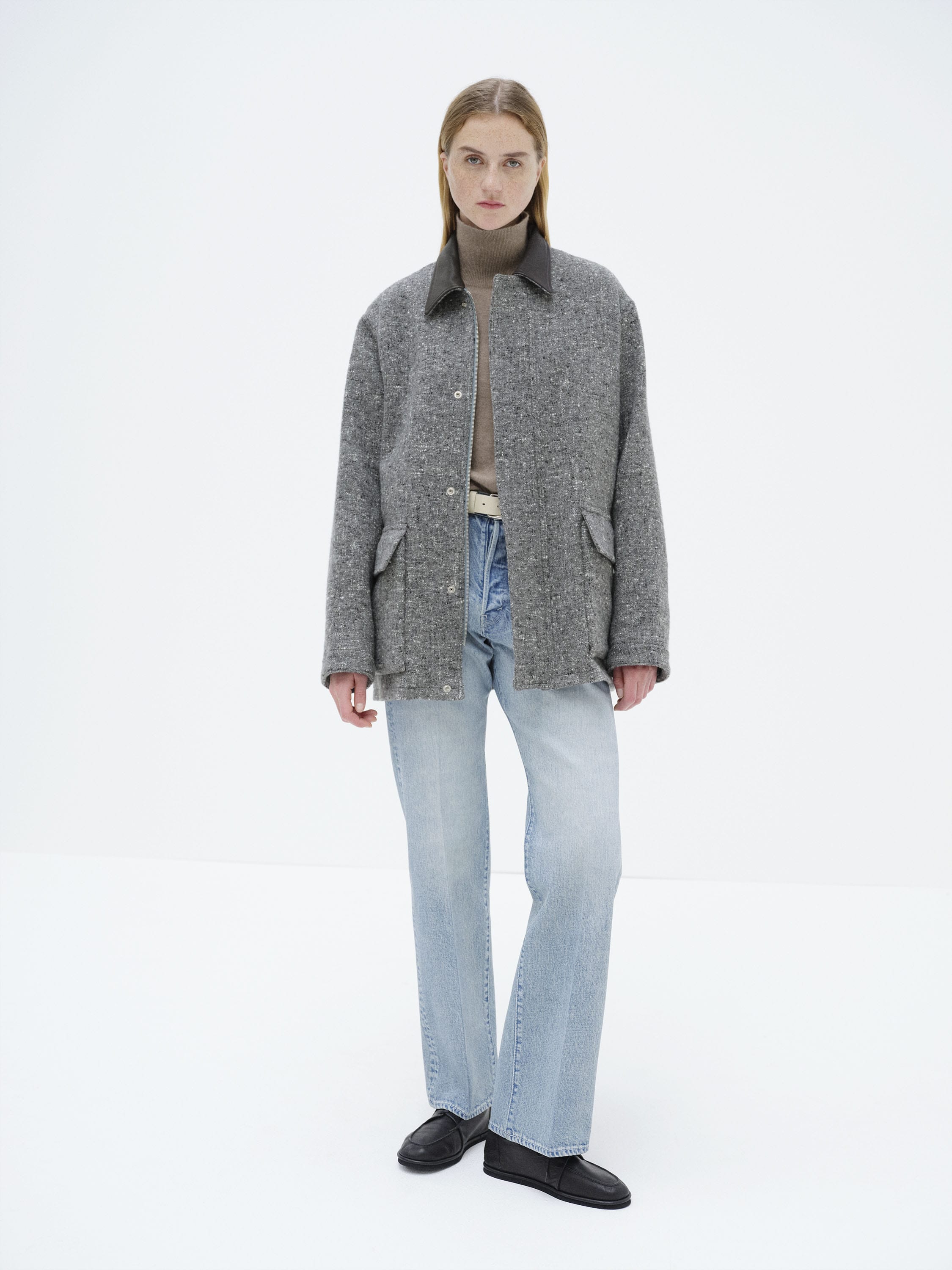 HOMESPUN TWEED ZIP BLOUSON 詳細画像 MIX GRAY 1