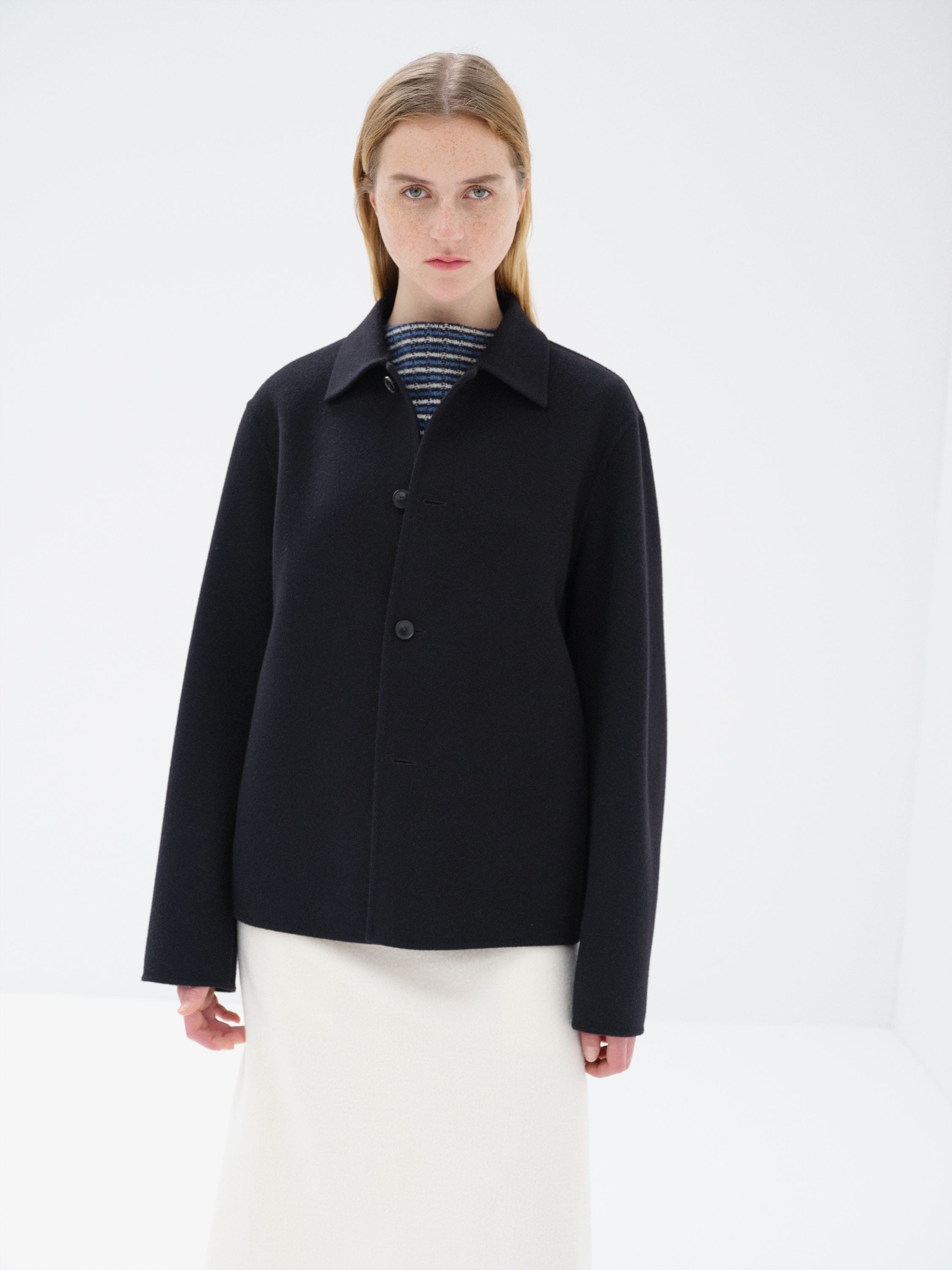 SUPER FINE WOOL MELTON HAND SEWN BLOUSON 詳細画像 BLACK 1