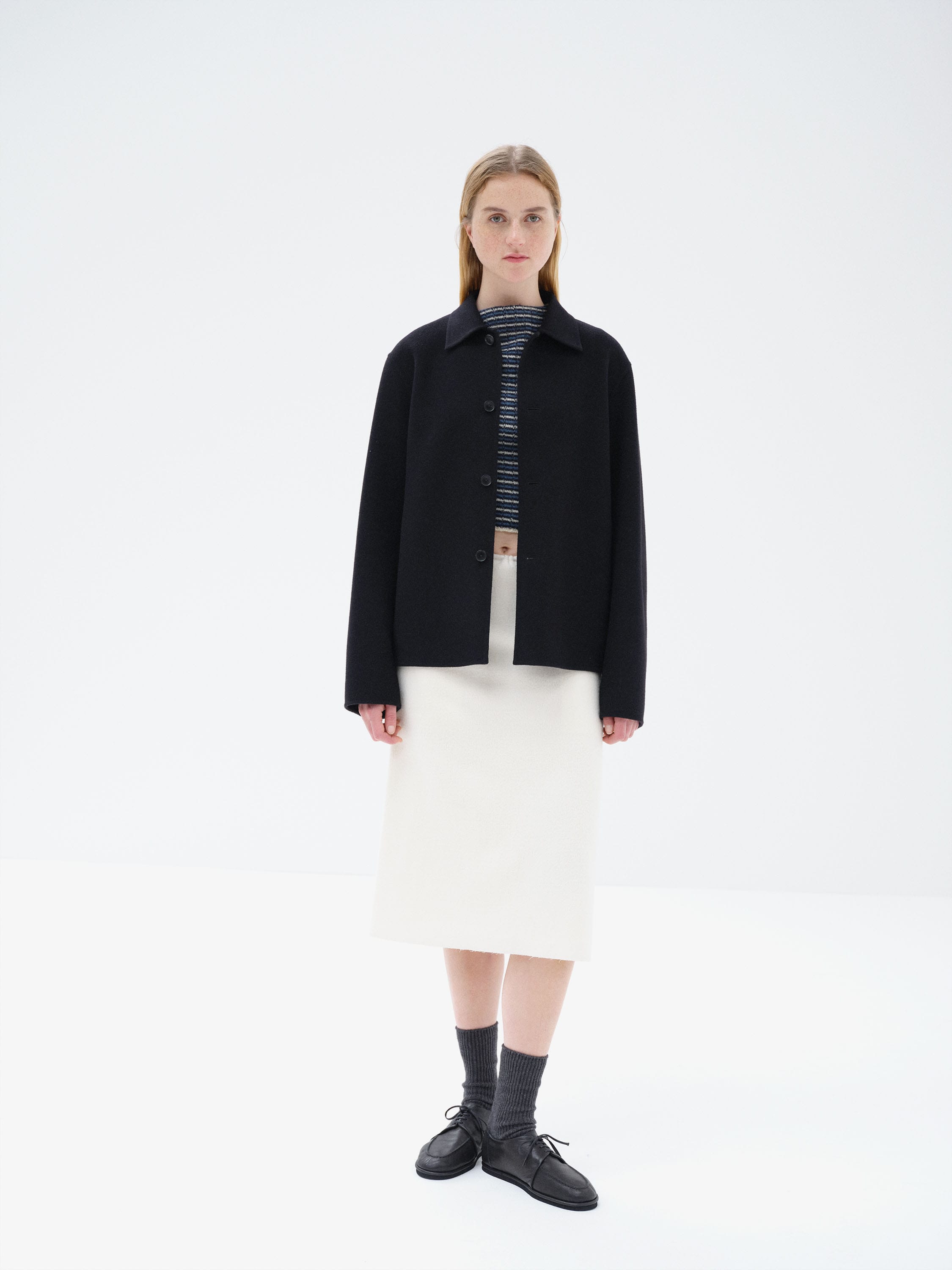 SUPER FINE WOOL MELTON HAND SEWN BLOUSON 詳細画像 BLACK 2