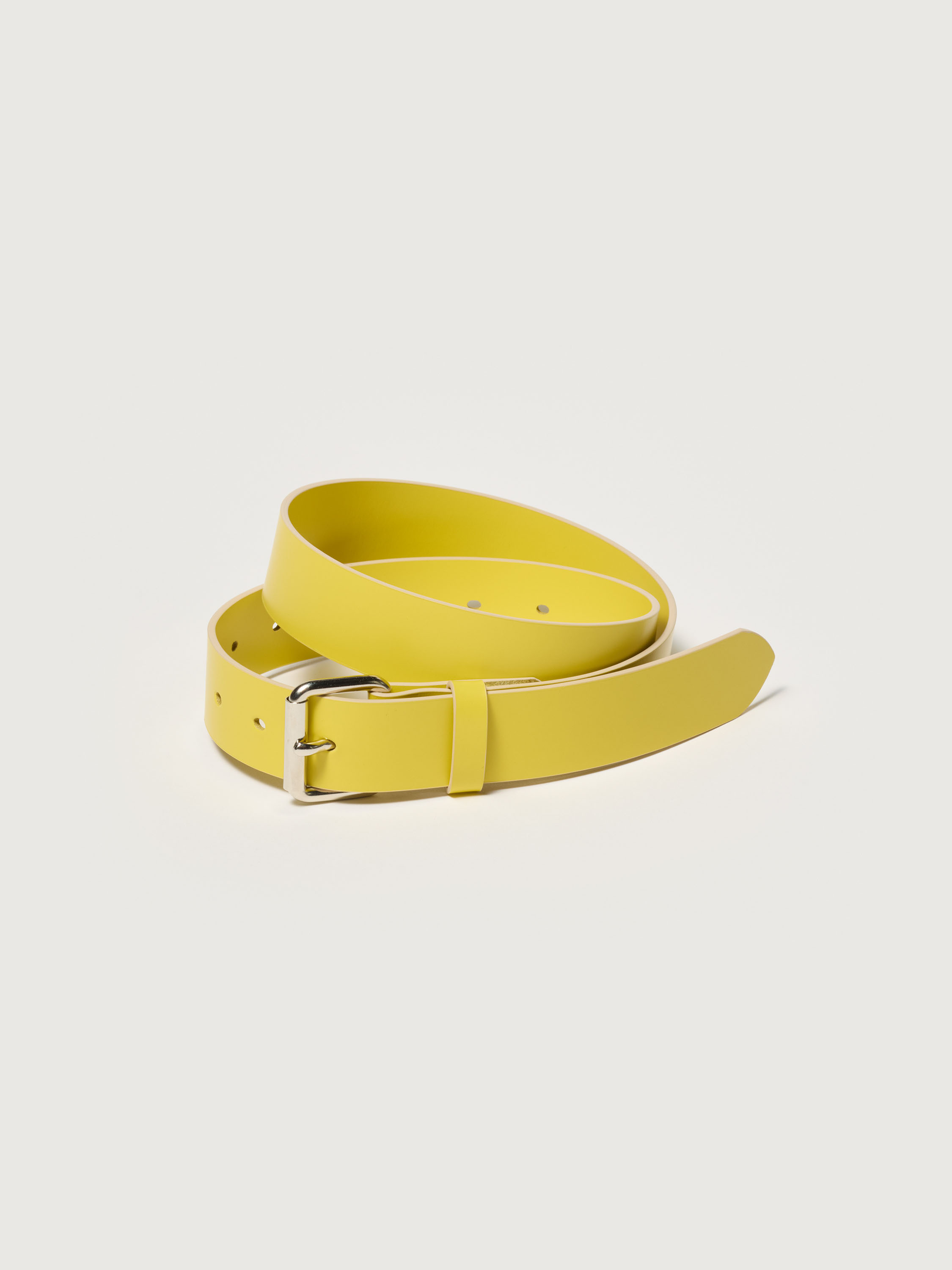 GLAZED LEATHER ROLLER BUCKLE BELT 詳細画像 YELLOW 1