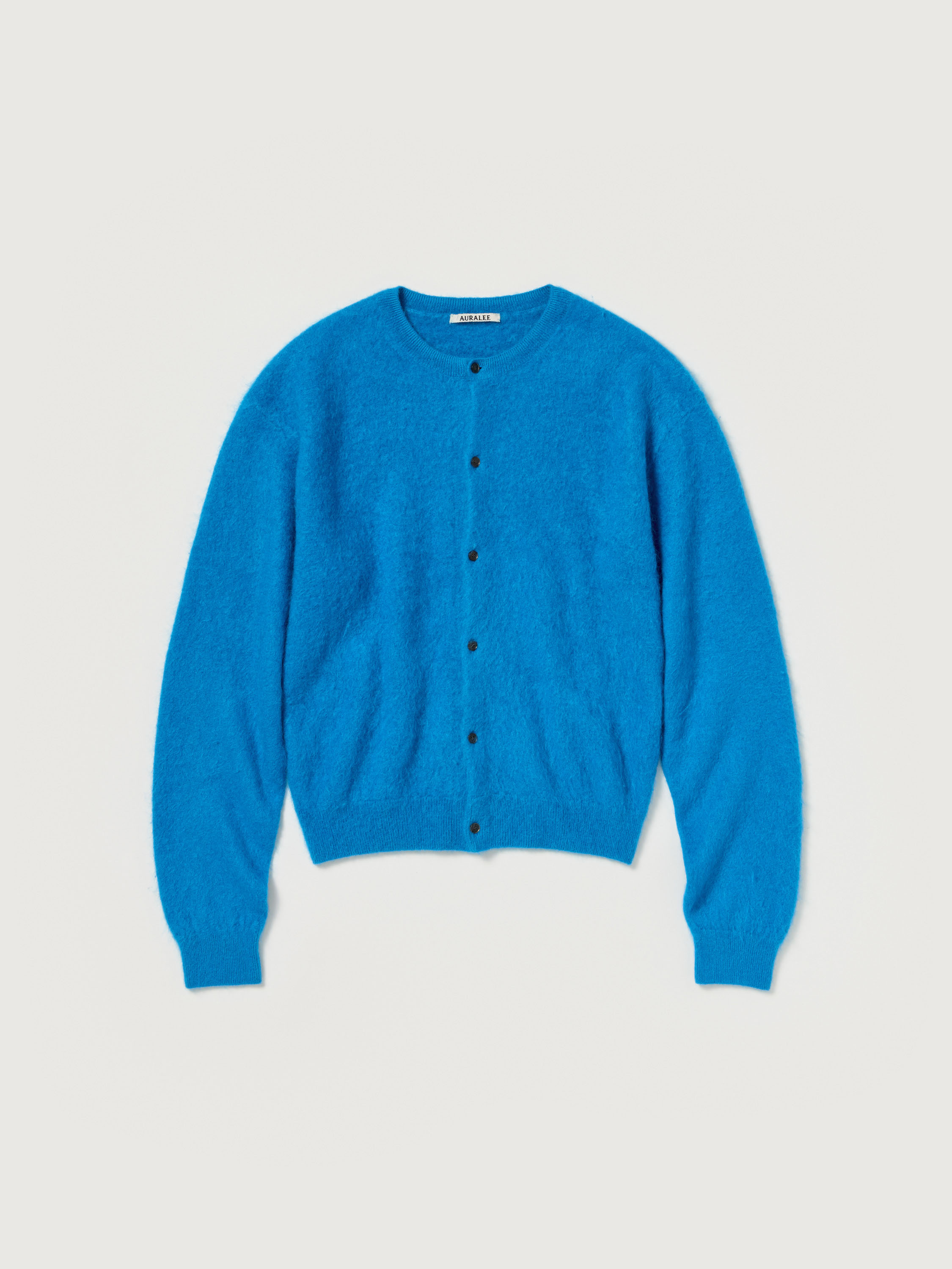 GARMENT-DYED BABY ALPACA FUR KNIT CREW-NECK CARDIGAN 詳細画像 BLUE 5