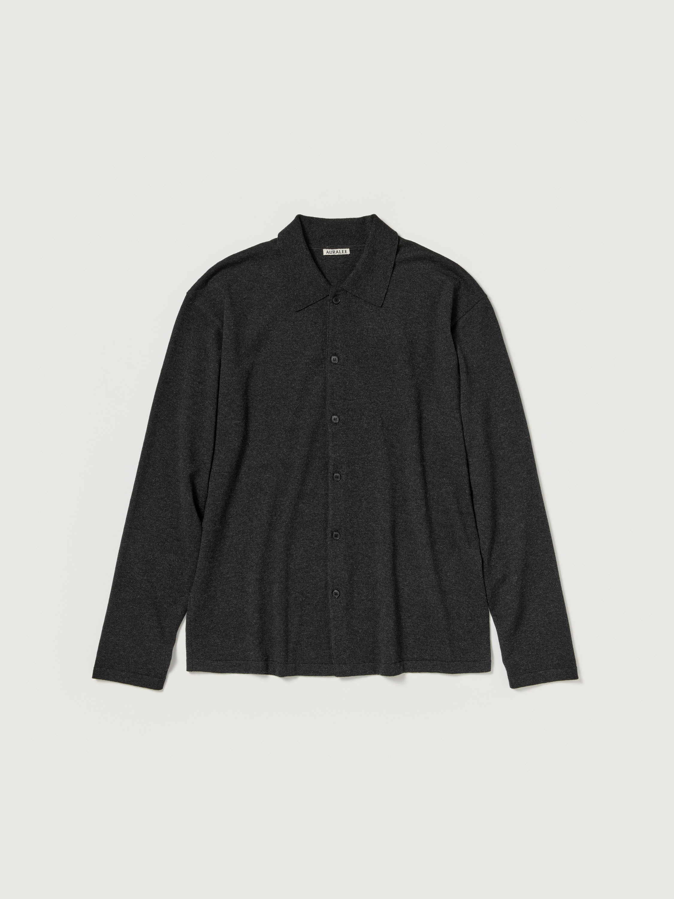HIGH TWIST WOOL KNIT SHIRT CARDIGAN 詳細画像 CHARCOAL 1