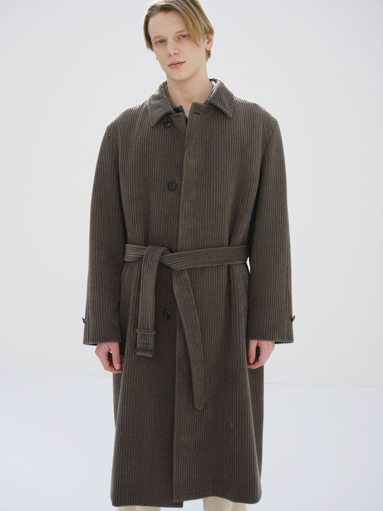 WOOL CASHMERE CORDUROY SOUTIEN COLLAR COAT