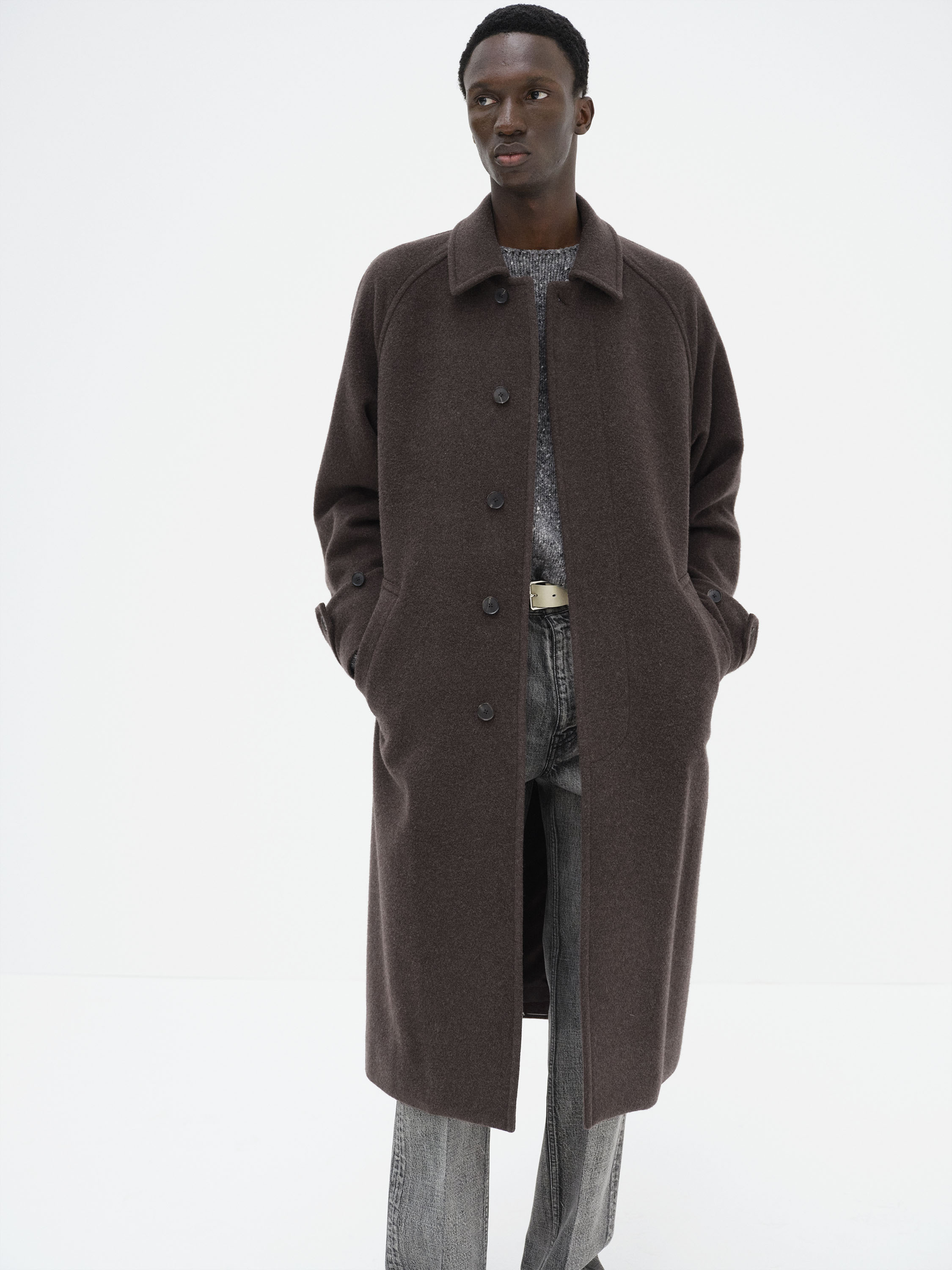 SUPER FINE WOOL MOSSER SOUTIEN COLLAR COAT 詳細画像 TOP BROWN 1