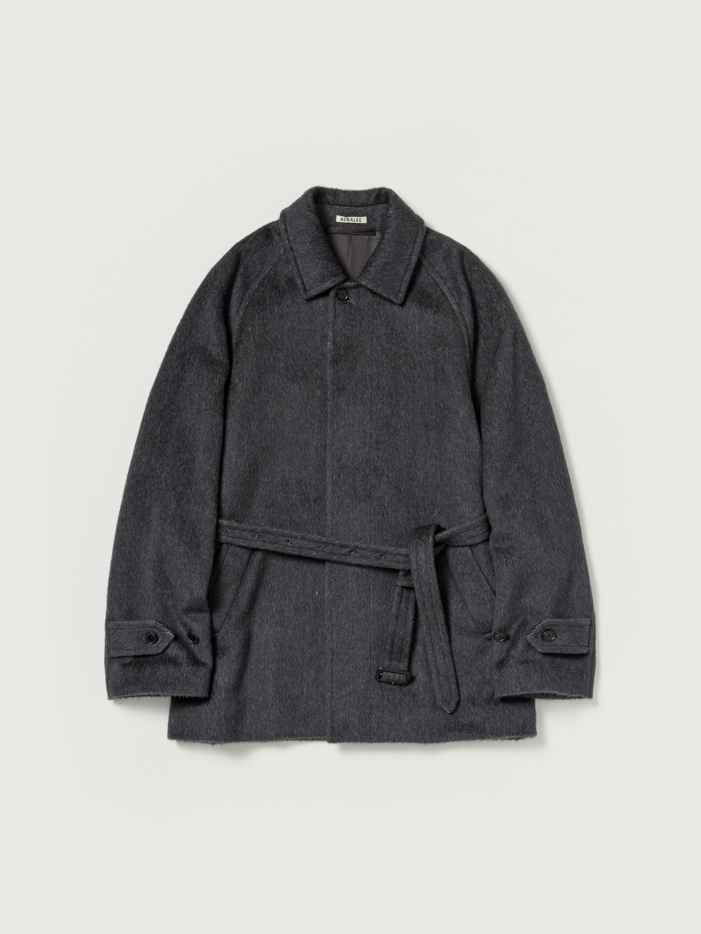 HAIRY WOOL MOHAIR CHAMBRAY SOUTIEN COLLAR COAT 詳細画像 DARK GRAY 1