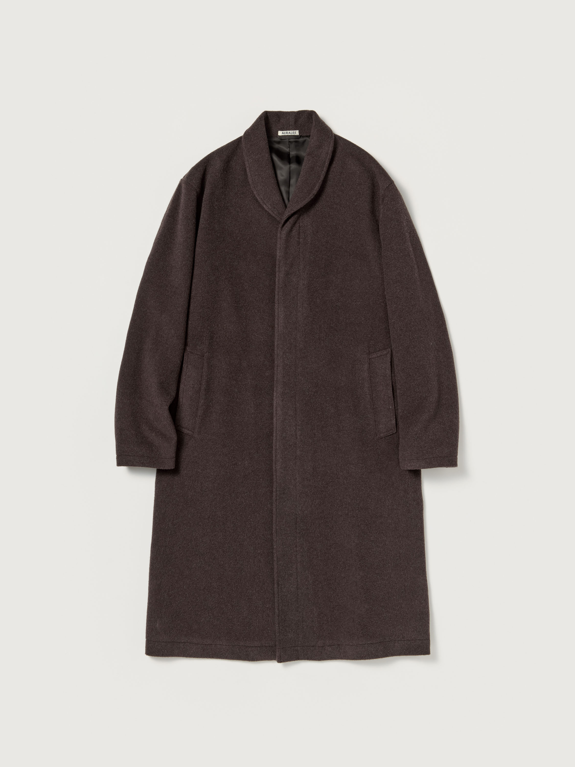 SUPER FINE WOOL MOSSER SHAWL COLLAR COAT 詳細画像 TOP BROWN 1