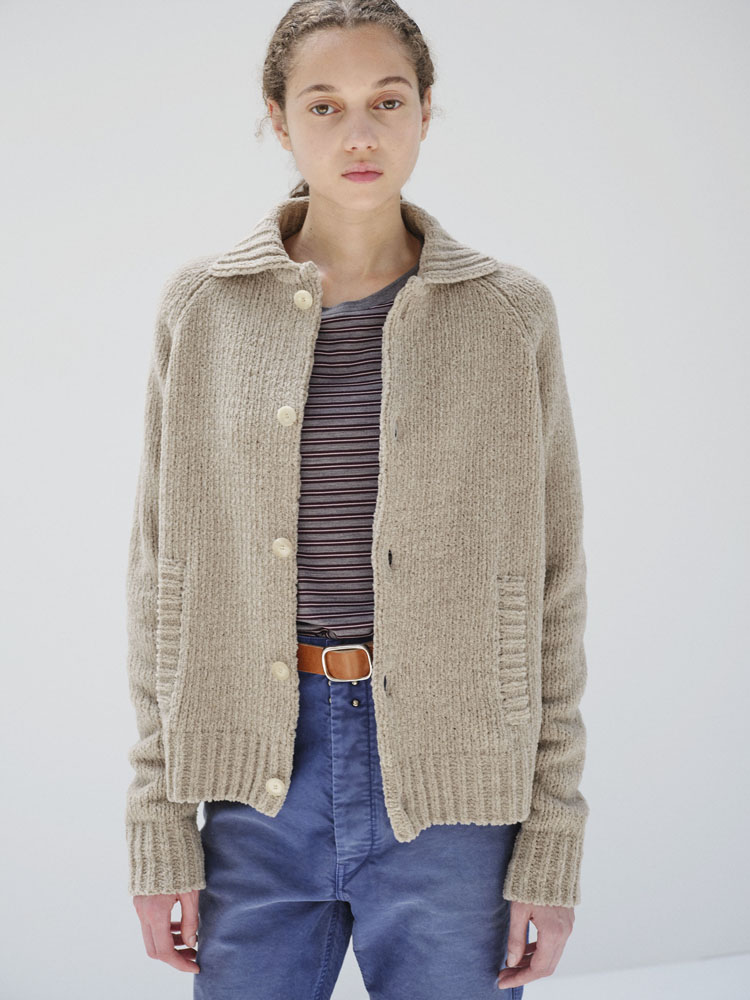 CASHMERE CHENILLE KNIT CARDIGAN