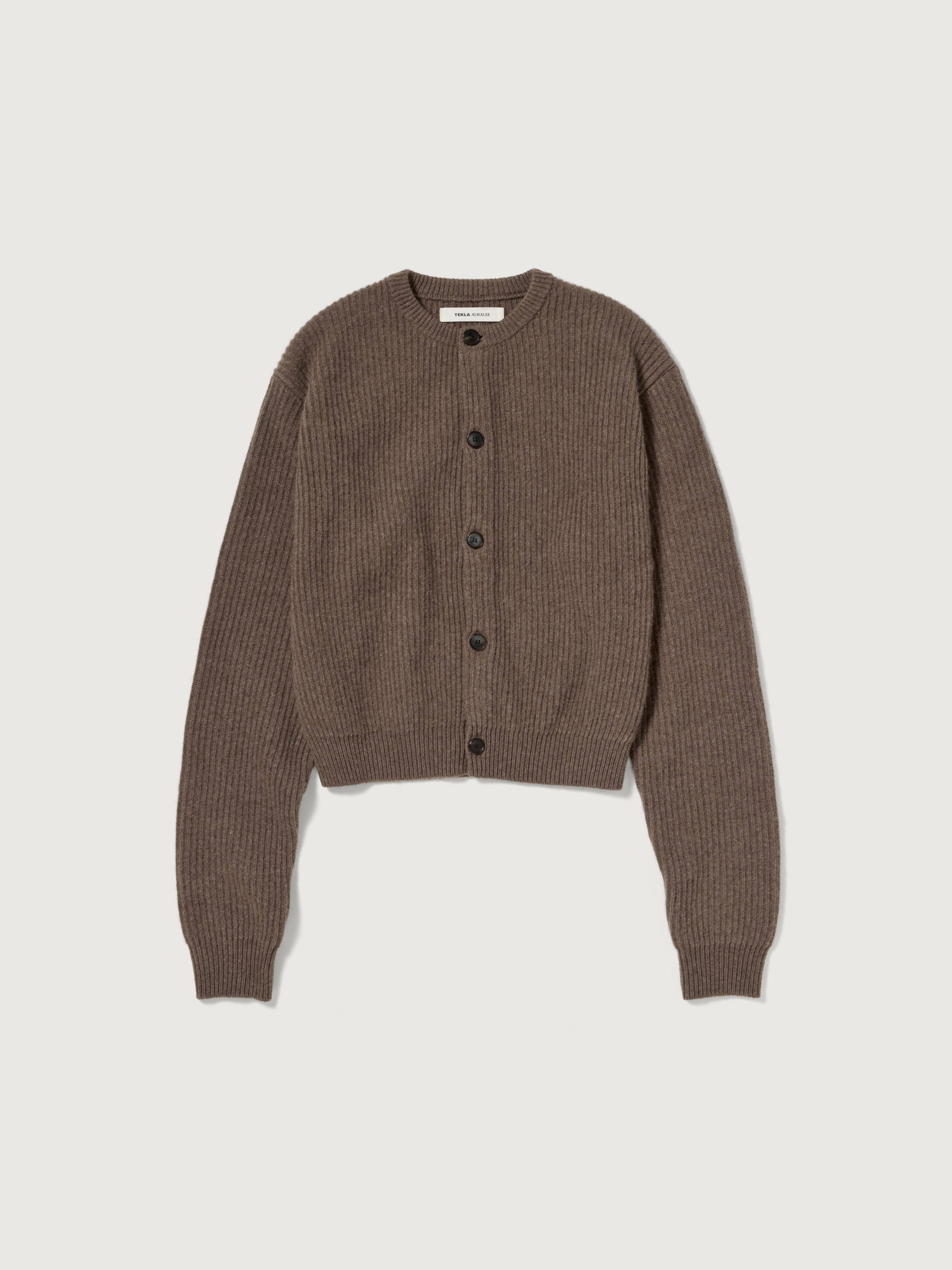 SUPER FINE WOOL CASHMERE RIB KNIT CARDIGAN 詳細画像 SOIL BROWN 4
