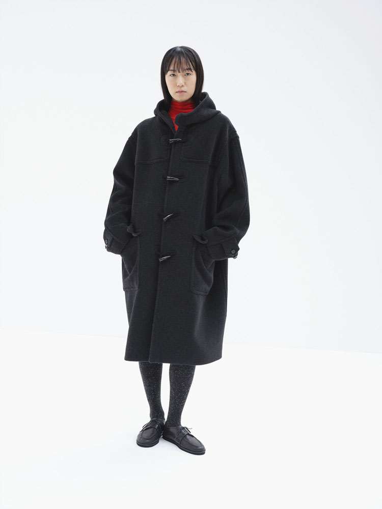 WOOL HERRINGBONE DUFFLE COAT