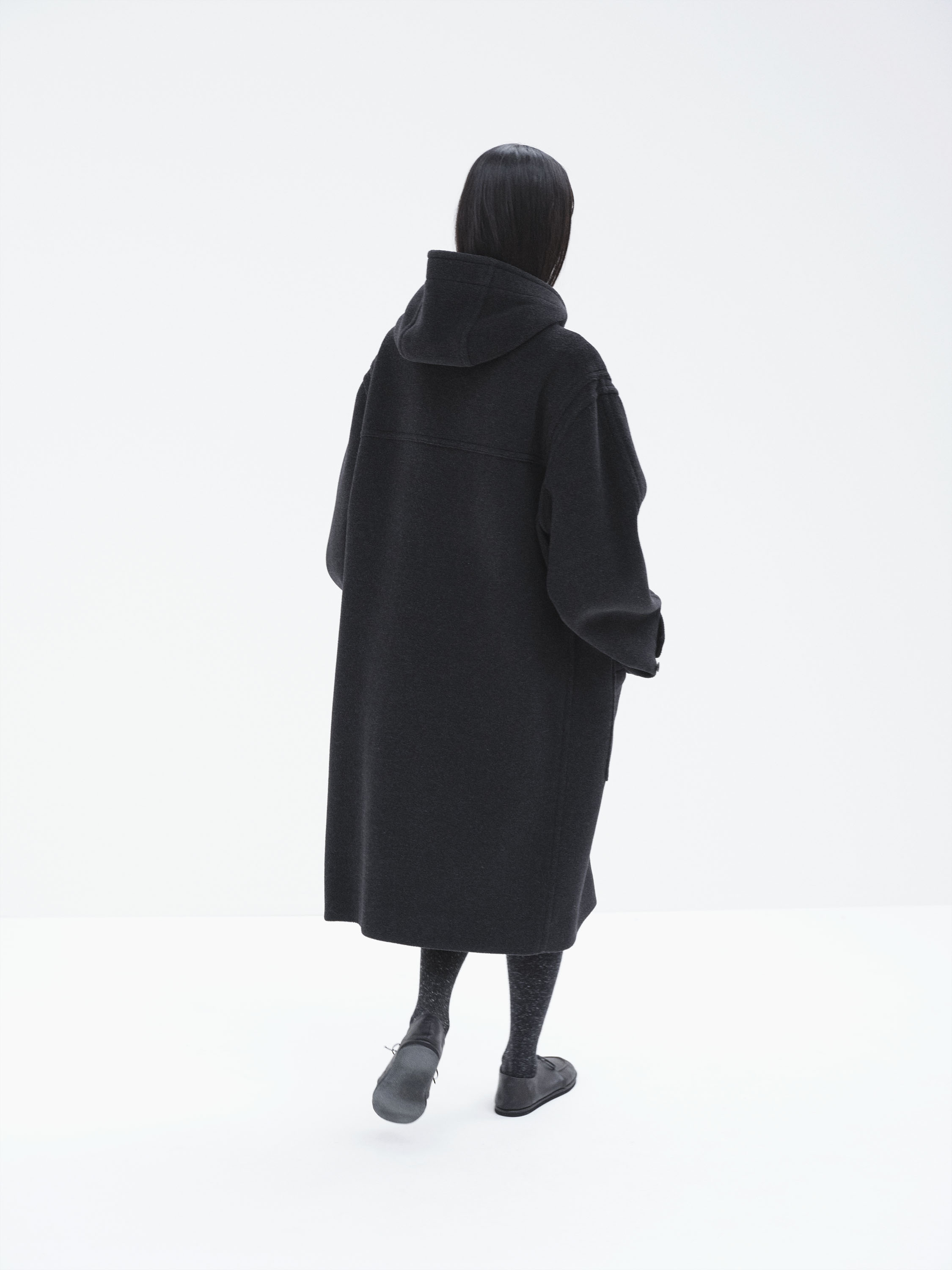WOOL HERRINGBONE DUFFLE COAT 詳細画像 DARK CHARCOAL 6