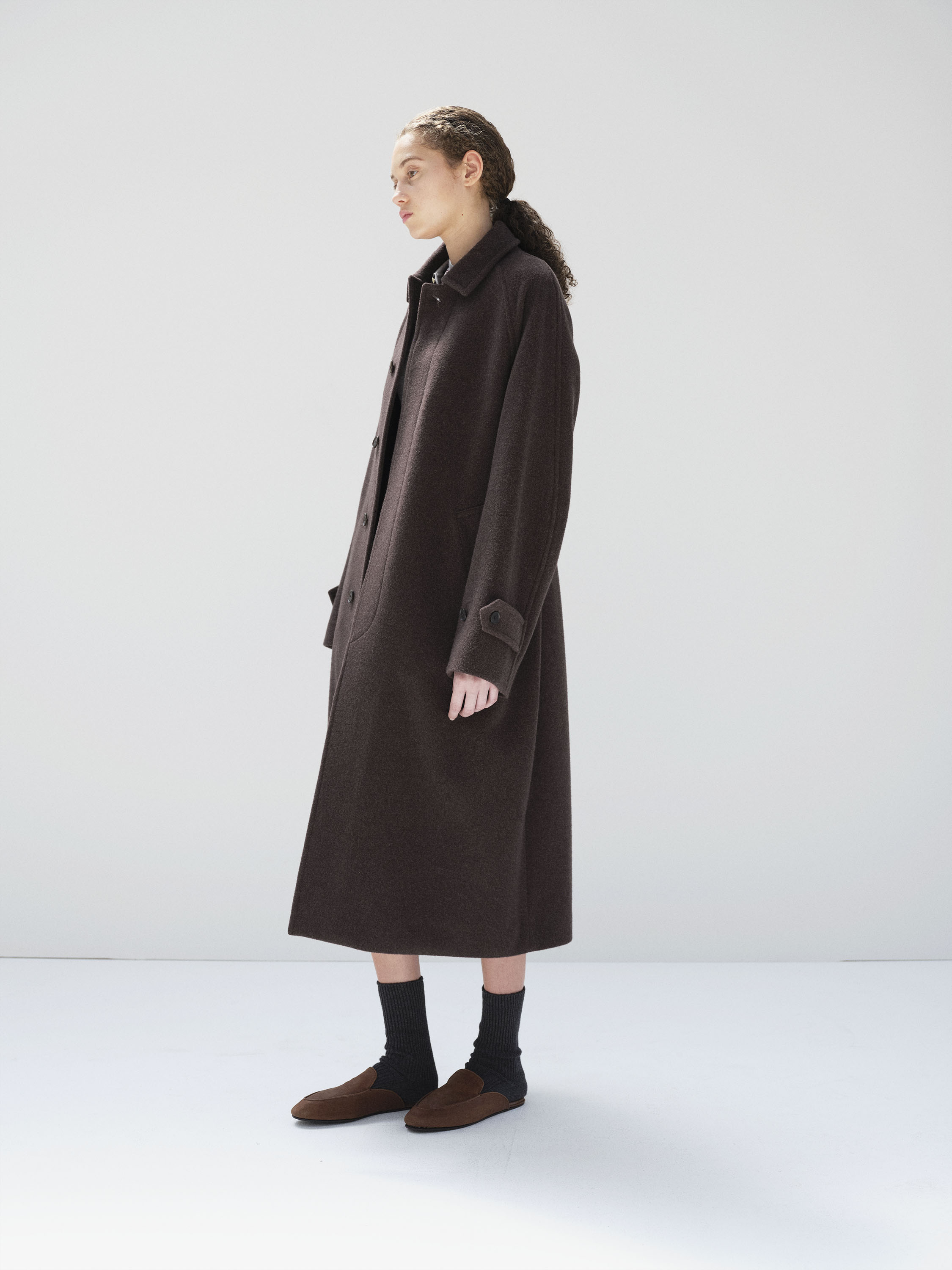SUPER FINE WOOL MOSSER SOUTIEN COLLAR COAT 詳細画像 TOP BROWN 2