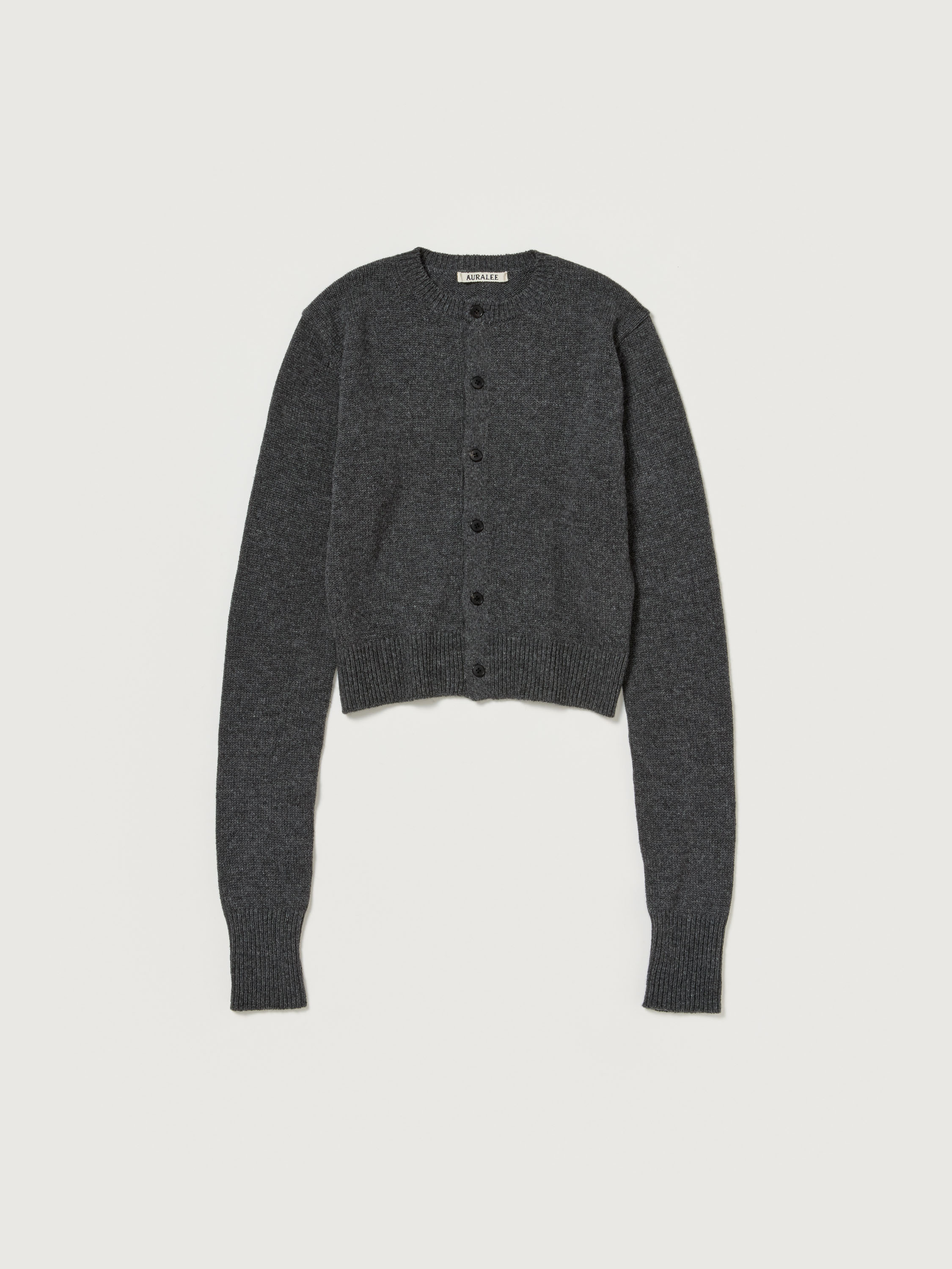 LIGHT CASHMERE KNIT CREW-NECK CARDIGAN 詳細画像 CHARCOAL 1