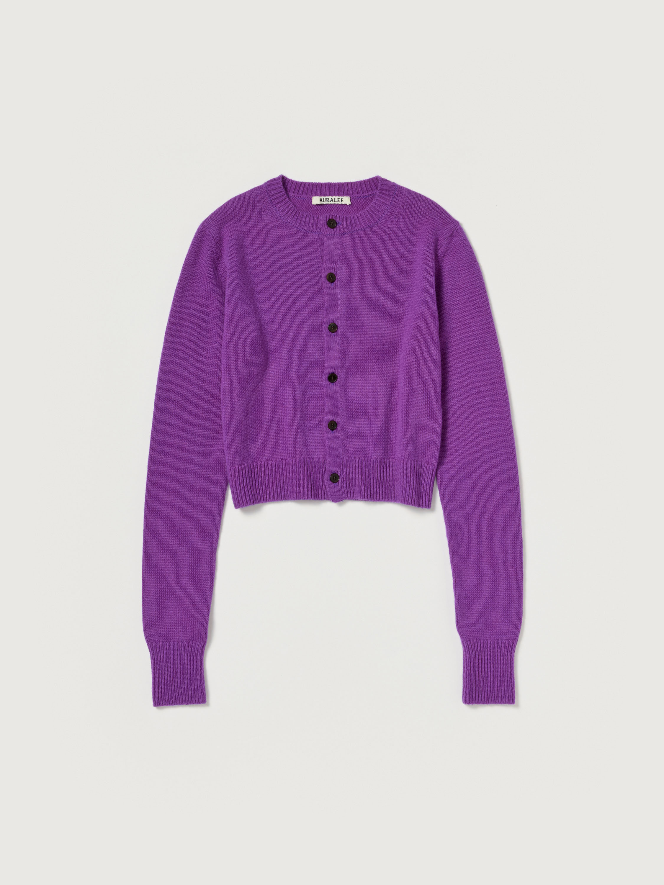 LIGHT CASHMERE KNIT CREW-NECK CARDIGAN 詳細画像 PURPLE 5