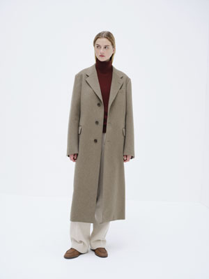 CASHMERE MOLESKIN LONG COAT