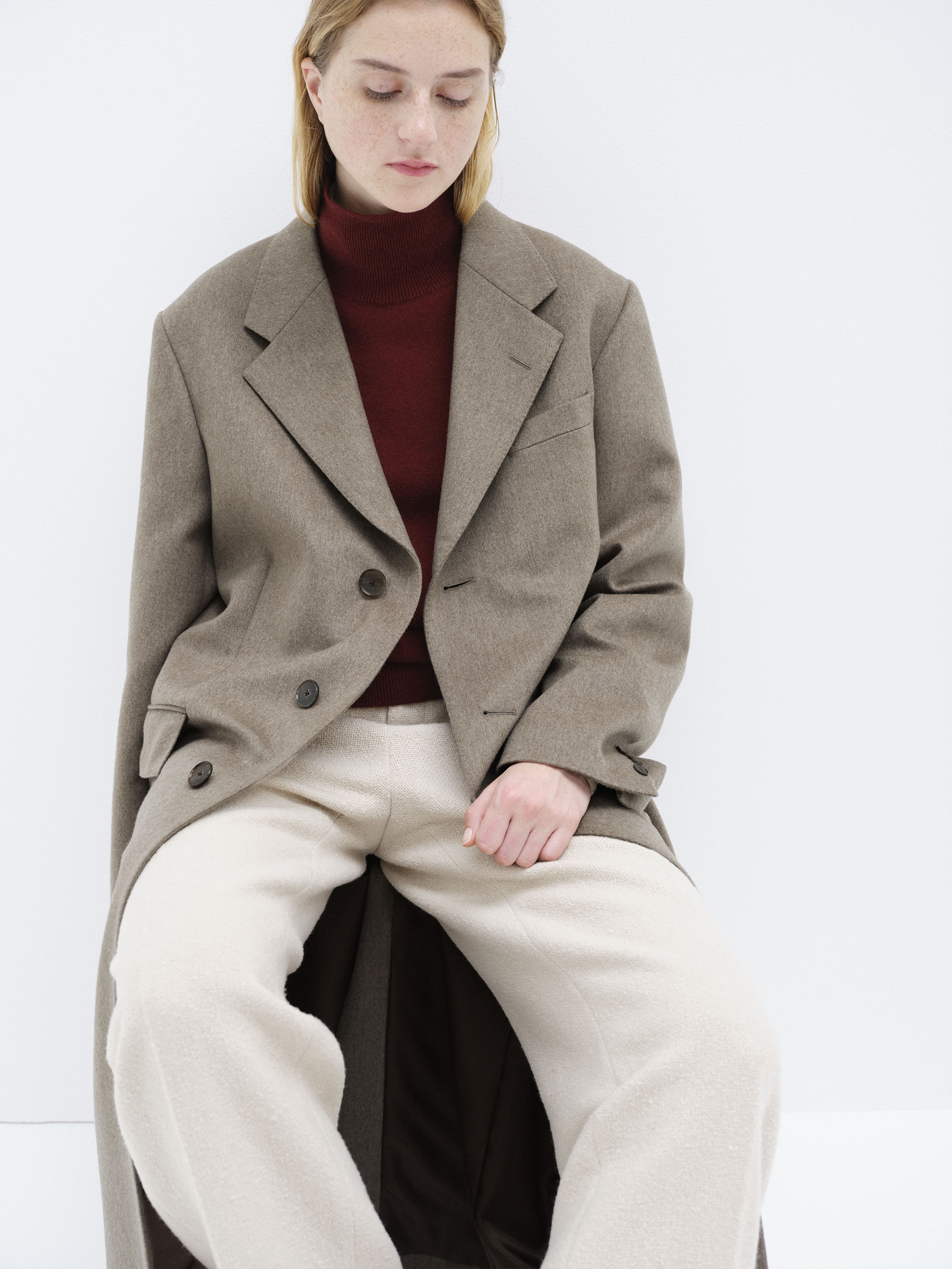 CASHMERE MOLESKIN LONG COAT 詳細画像 TOP BROWN BEIGE 6