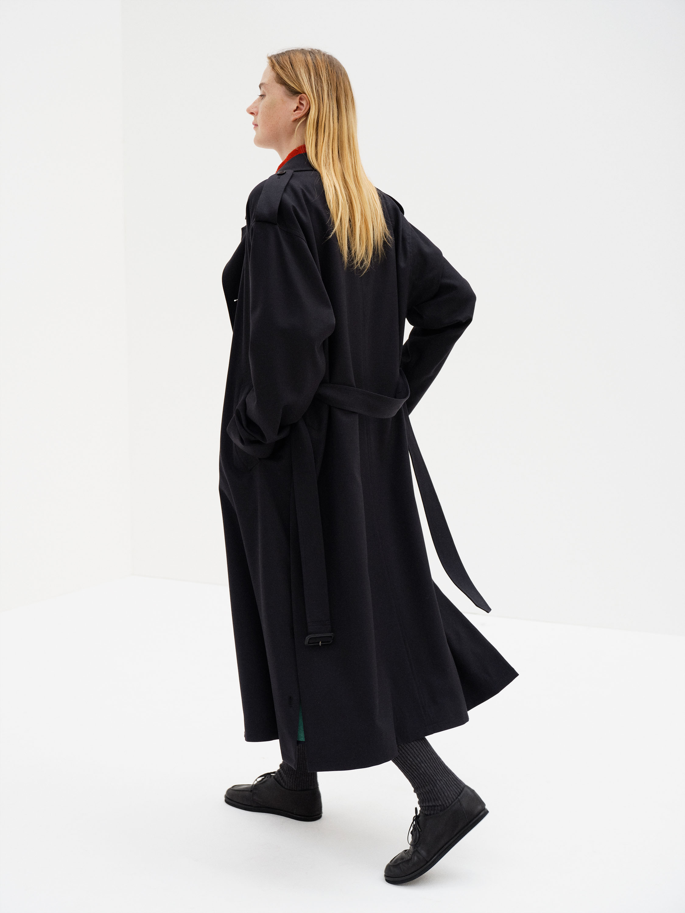 ULTRA FINE WOOL TRENCH COAT WITH DETACHABLE LINER 詳細画像 DARK NAVY × MIX GREEN 3