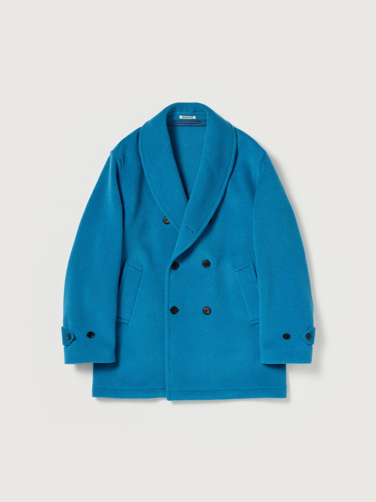 WOOL HERRINGBONE SHAWL COLLAR COAT