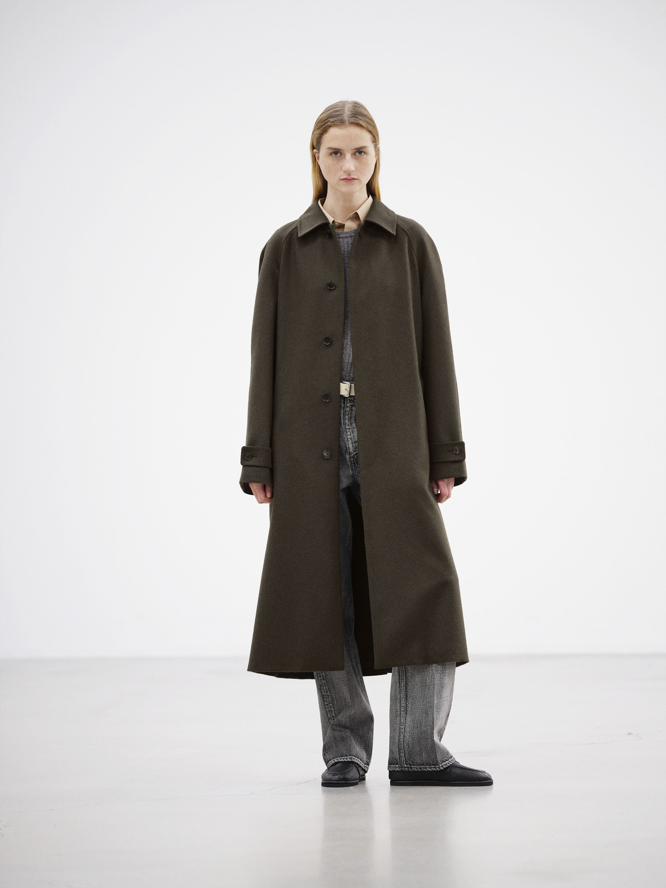 BABY CAMEL FLANNEL SOUTIEN COLLAR COAT 詳細画像 DARK BROWN 2