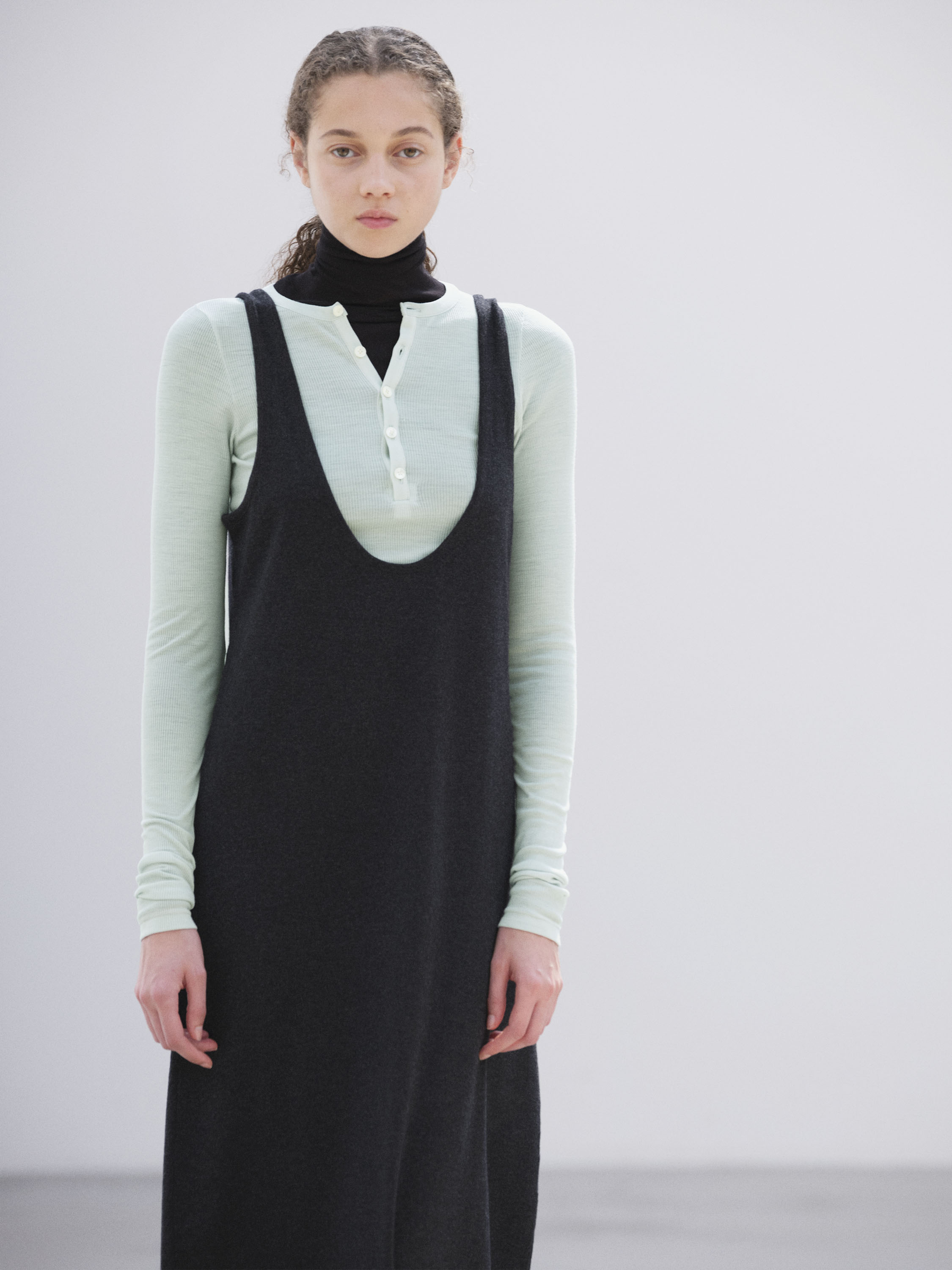 HIGH TWIST WOOL KNIT DRESS 詳細画像 CHARCOAL 3