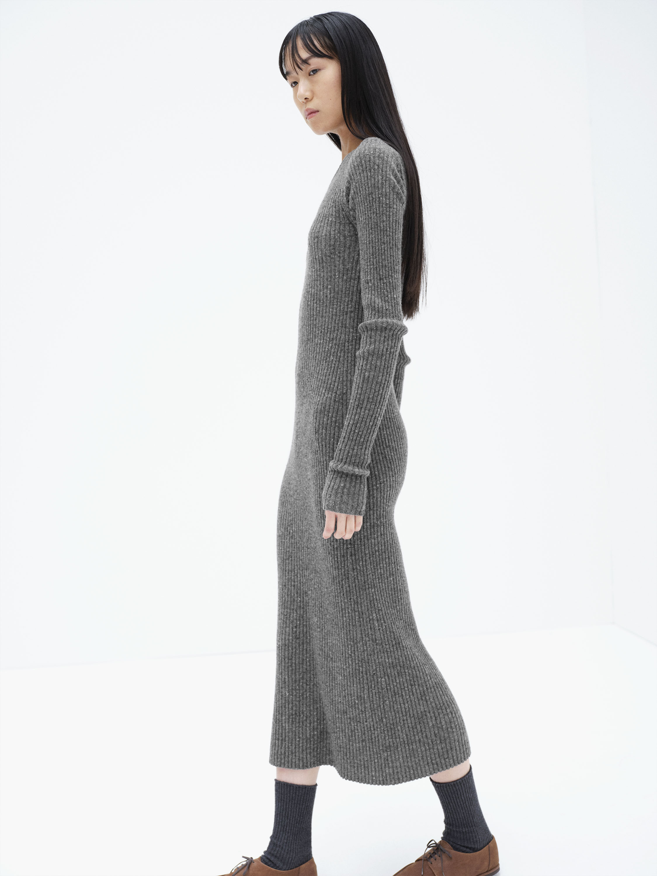 CASHMERE NEP KNIT DRESS 詳細画像 MIX GRAY 2