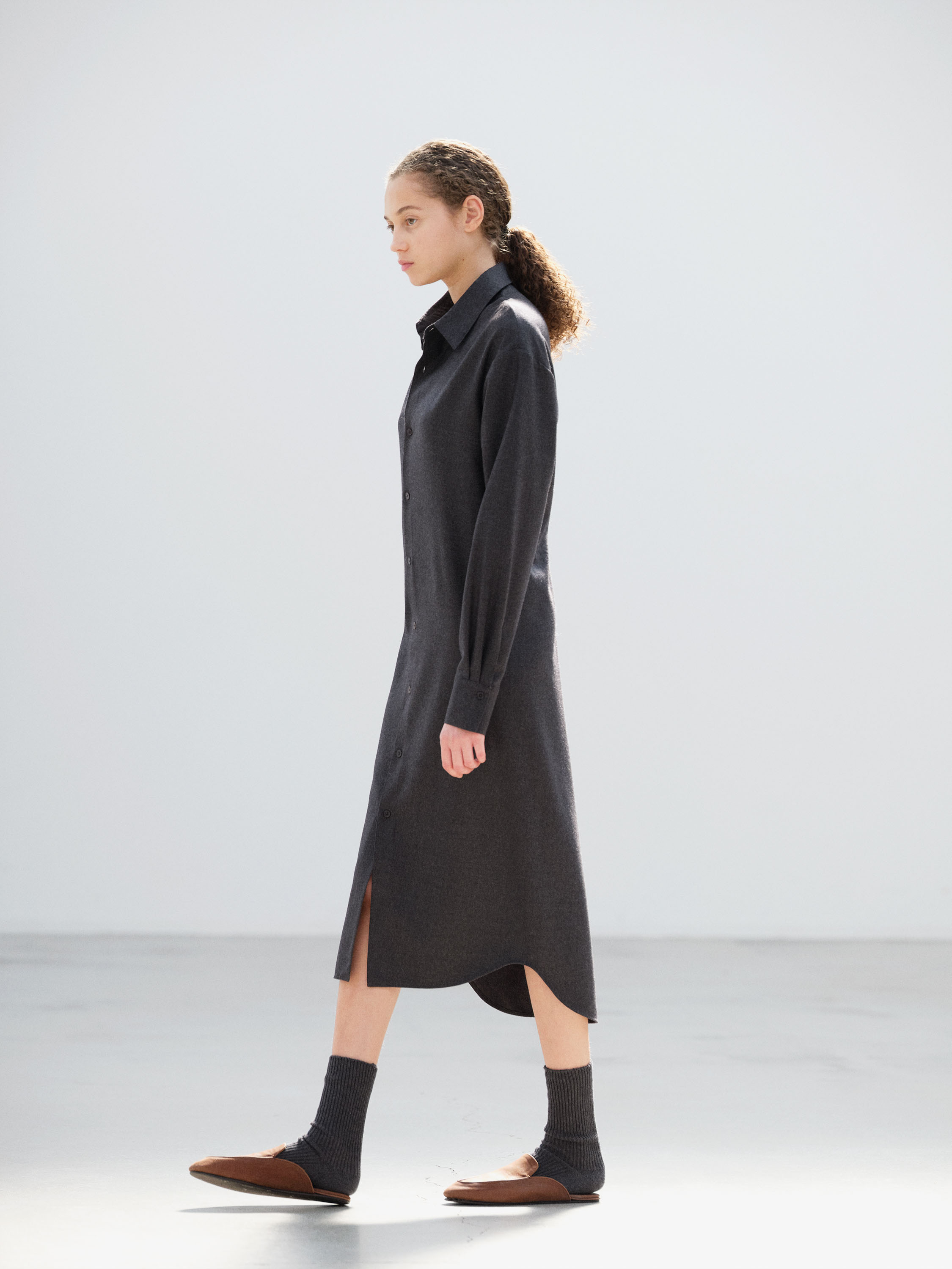 SUPER LIGHT WOOL SHIRT DRESS 詳細画像 TOP CHARCOAL 3