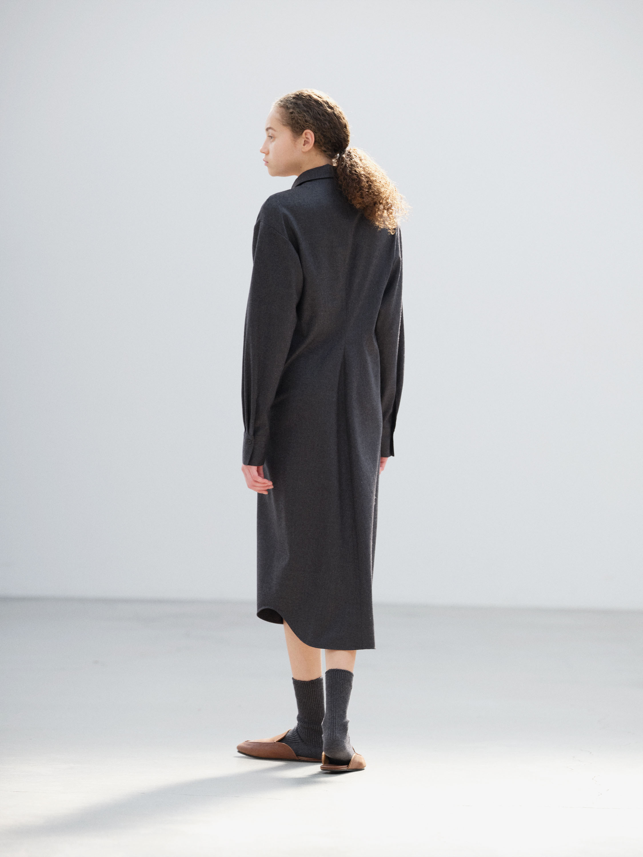 SUPER LIGHT WOOL SHIRT DRESS 詳細画像 TOP CHARCOAL 5