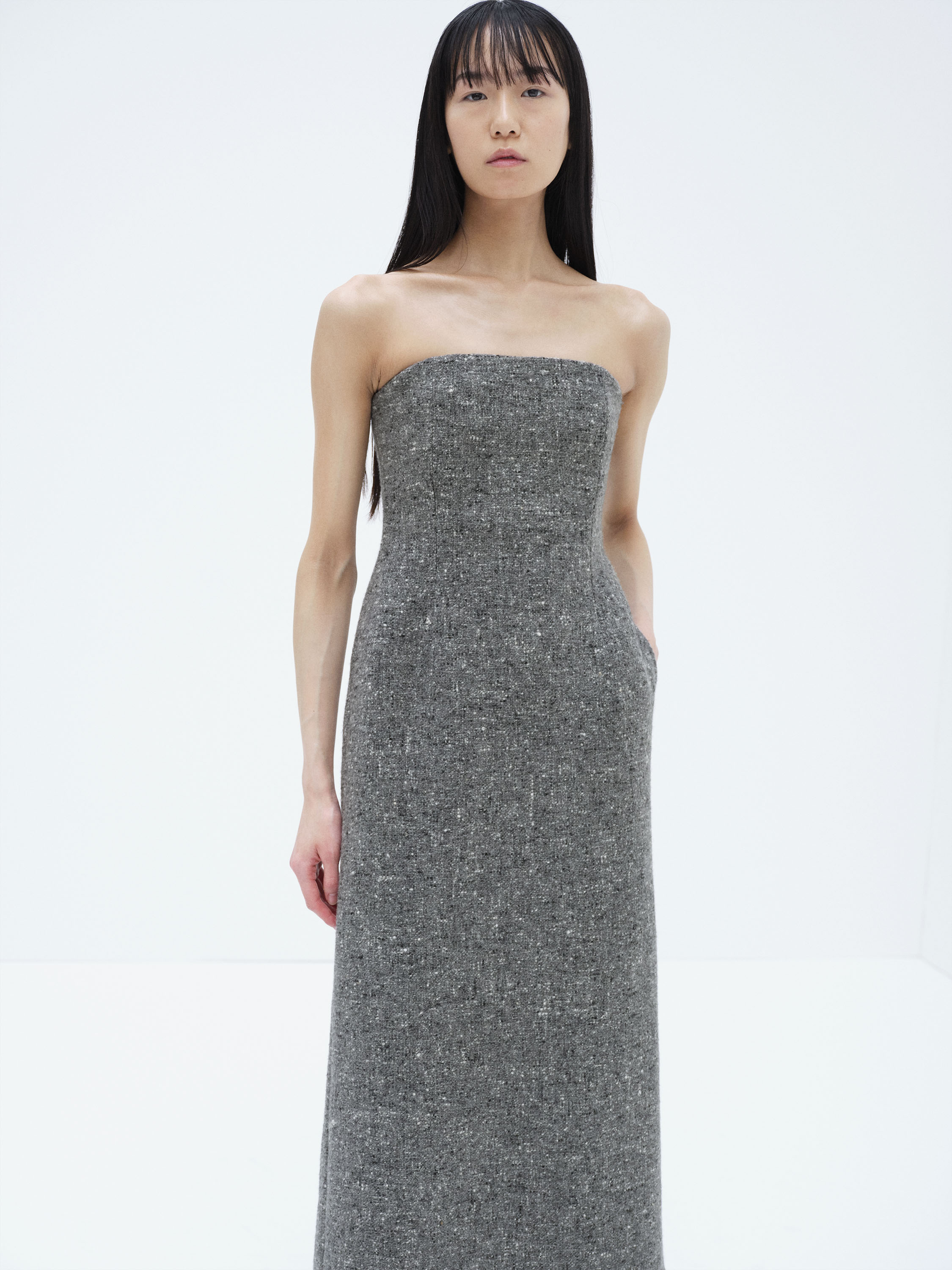 HOMESPUN TWEED DRESS 詳細画像 MIX GRAY 5