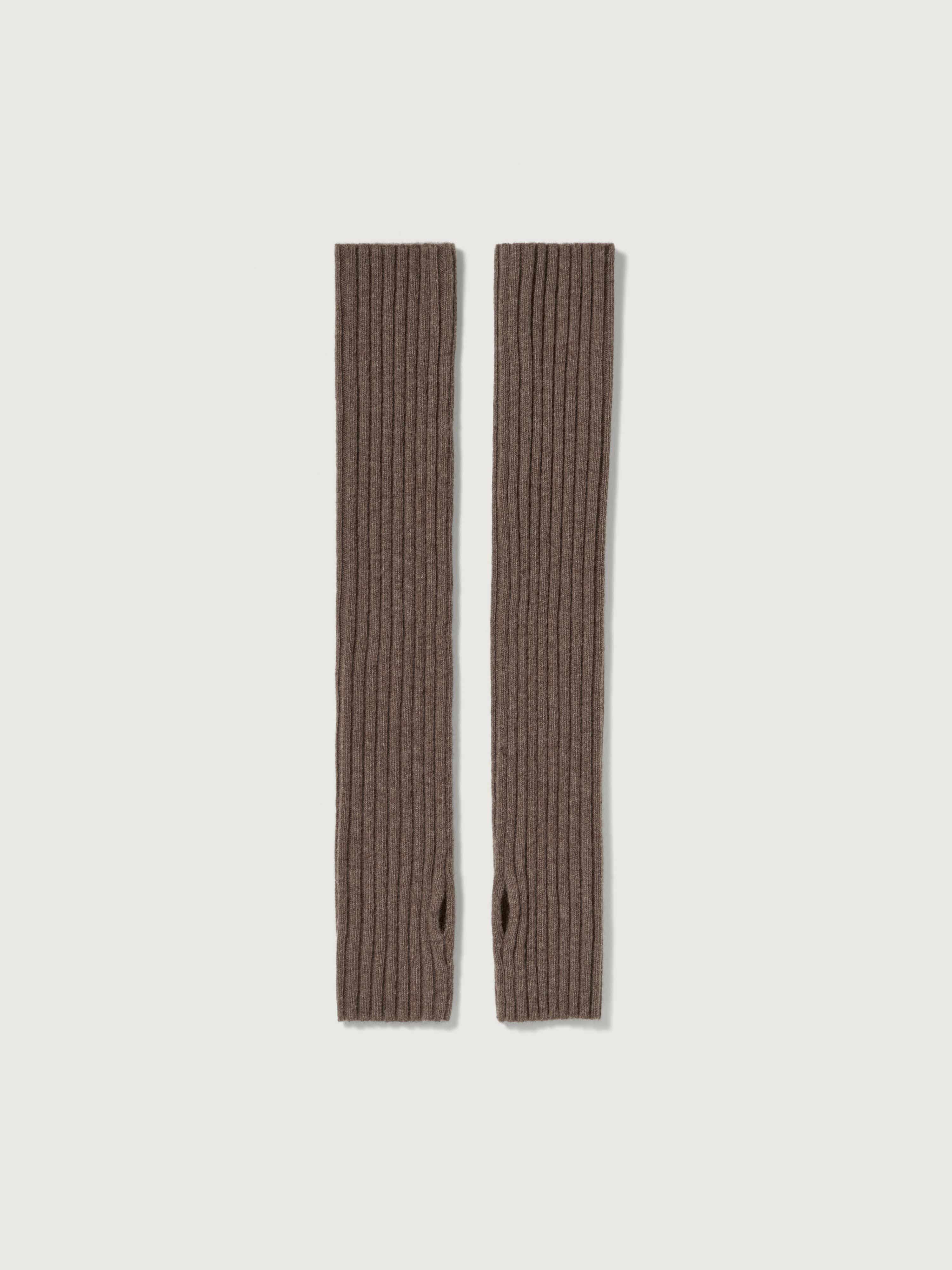 SUPER FINE WOOL CASHMERE RIB KNIT ARM WARMER 詳細画像 SOIL BROWN 1