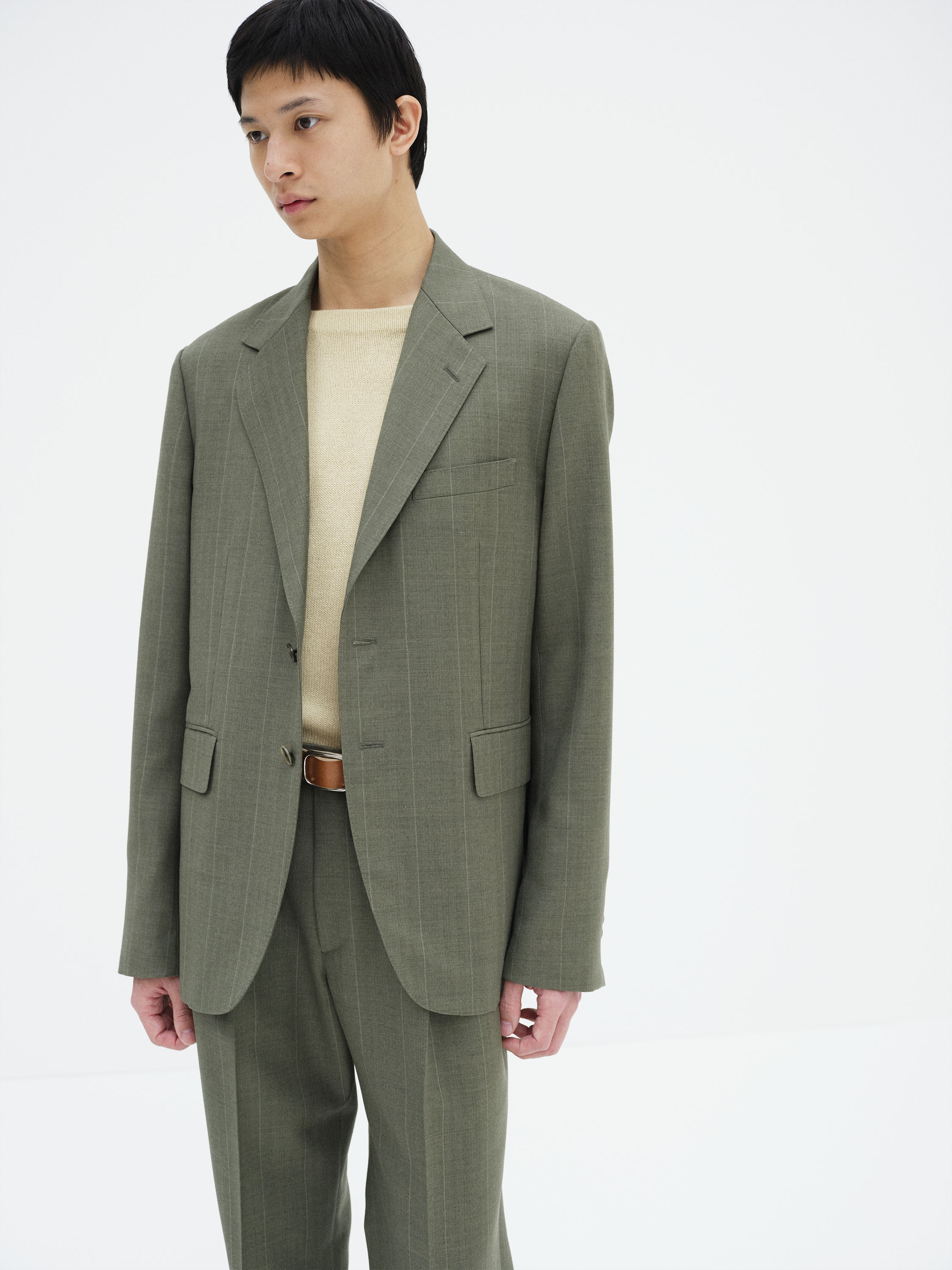 BLUEFACED WOOL JACKET 詳細画像 OLIVE GRAY STRIPE 2