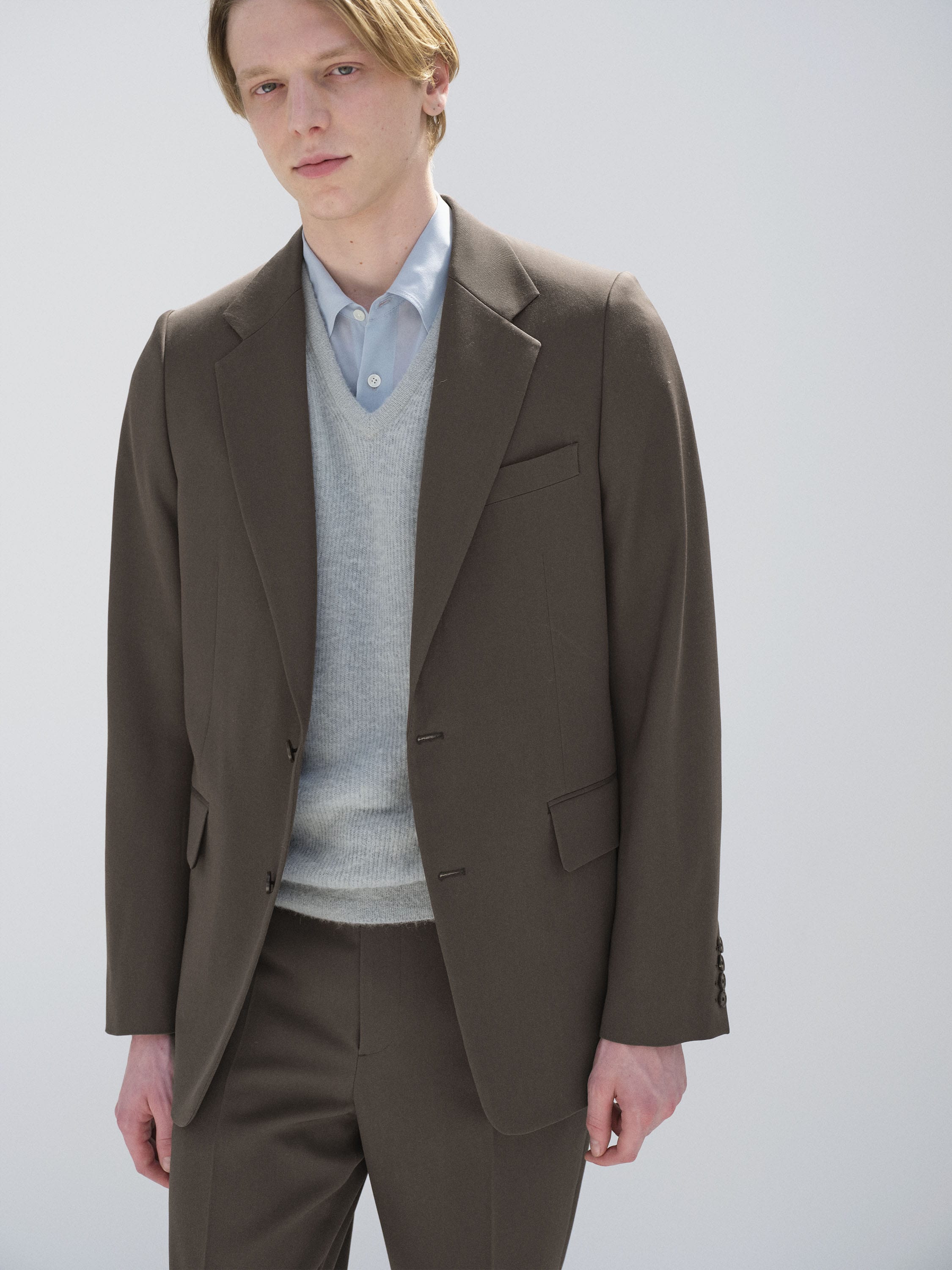 LIGHT WOOL MAX GABARDINE JACKET 詳細画像 DARK BROWN 1
