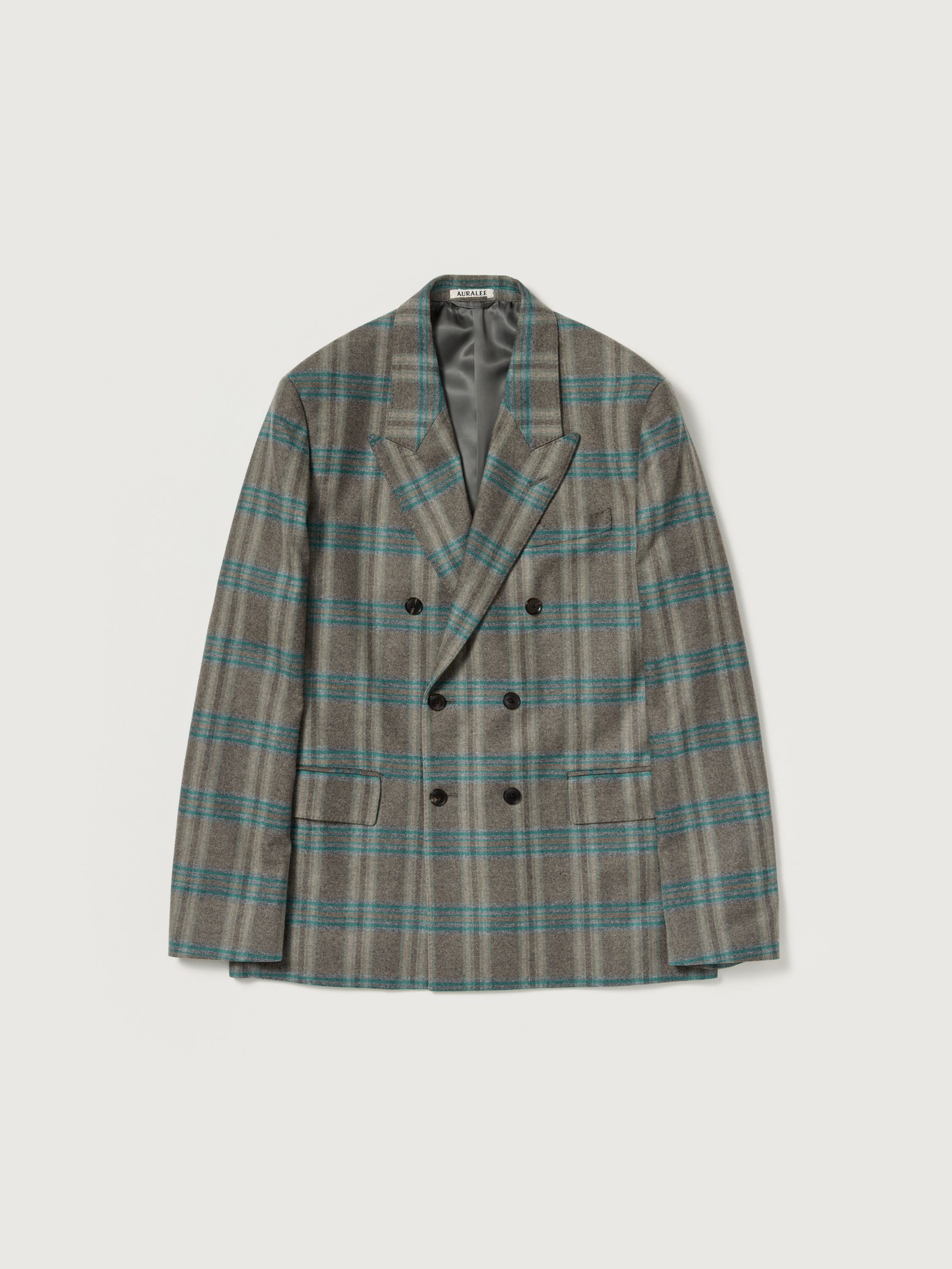 WOOL FULLING FLANNEL DOUBLE-BREASTED JACKET 詳細画像 TOP BROWN GREEN CHECK 1