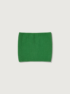 SUPER FINE WOOL CASHMERE RIB KNIT NECK WARMER