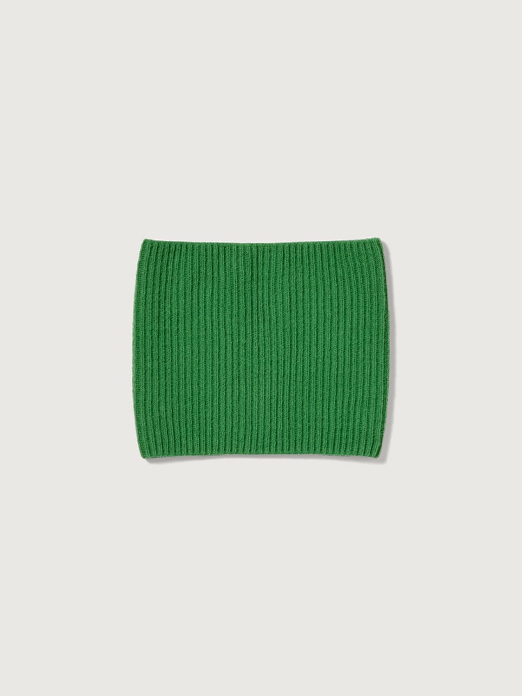 SUPER FINE WOOL CASHMERE RIB KNIT NECK WARMER