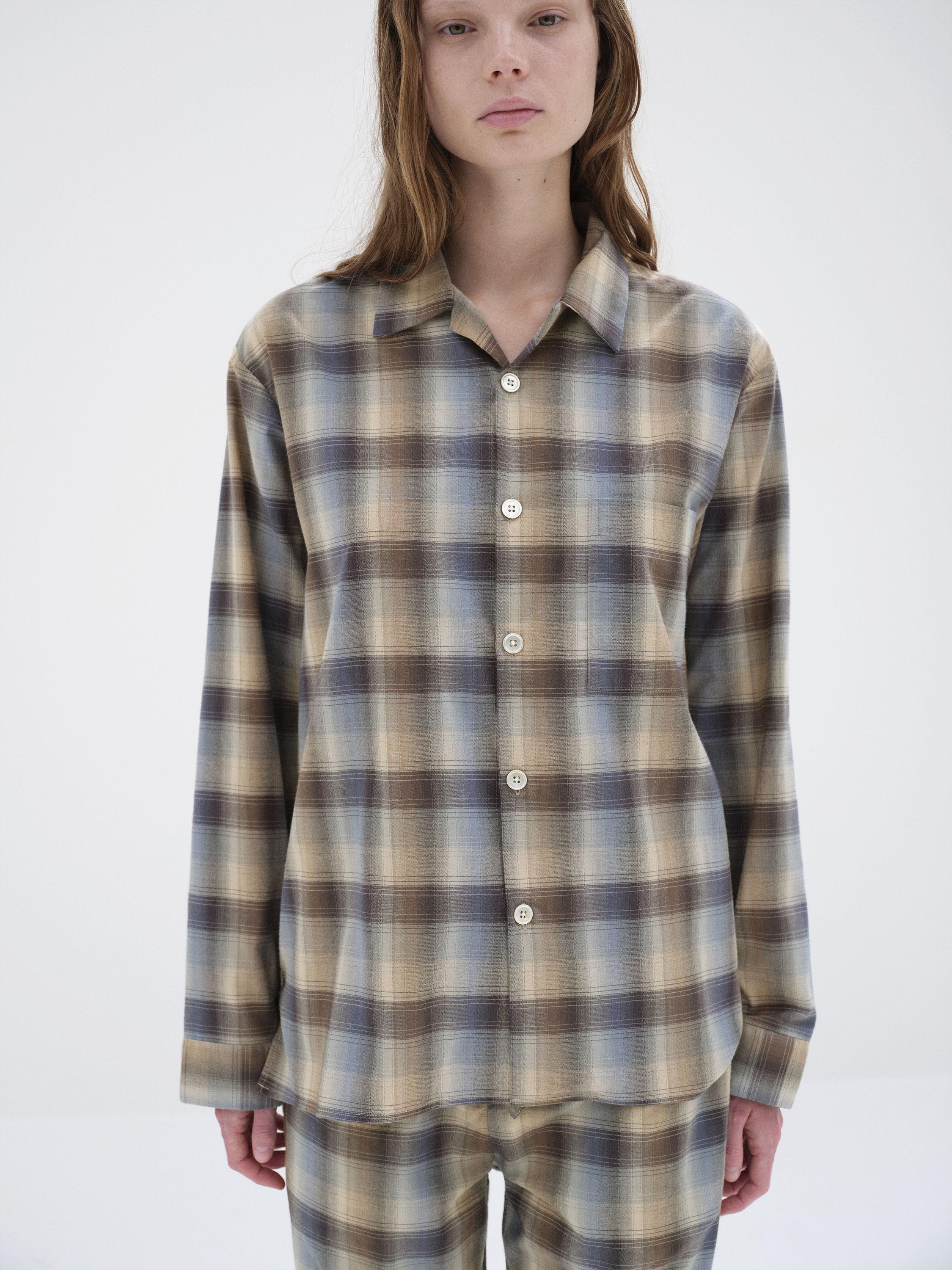 FLANNEL SLEEPWEAR LONG-SLEEVED SHIRT 詳細画像 DAWN CHECKS 1