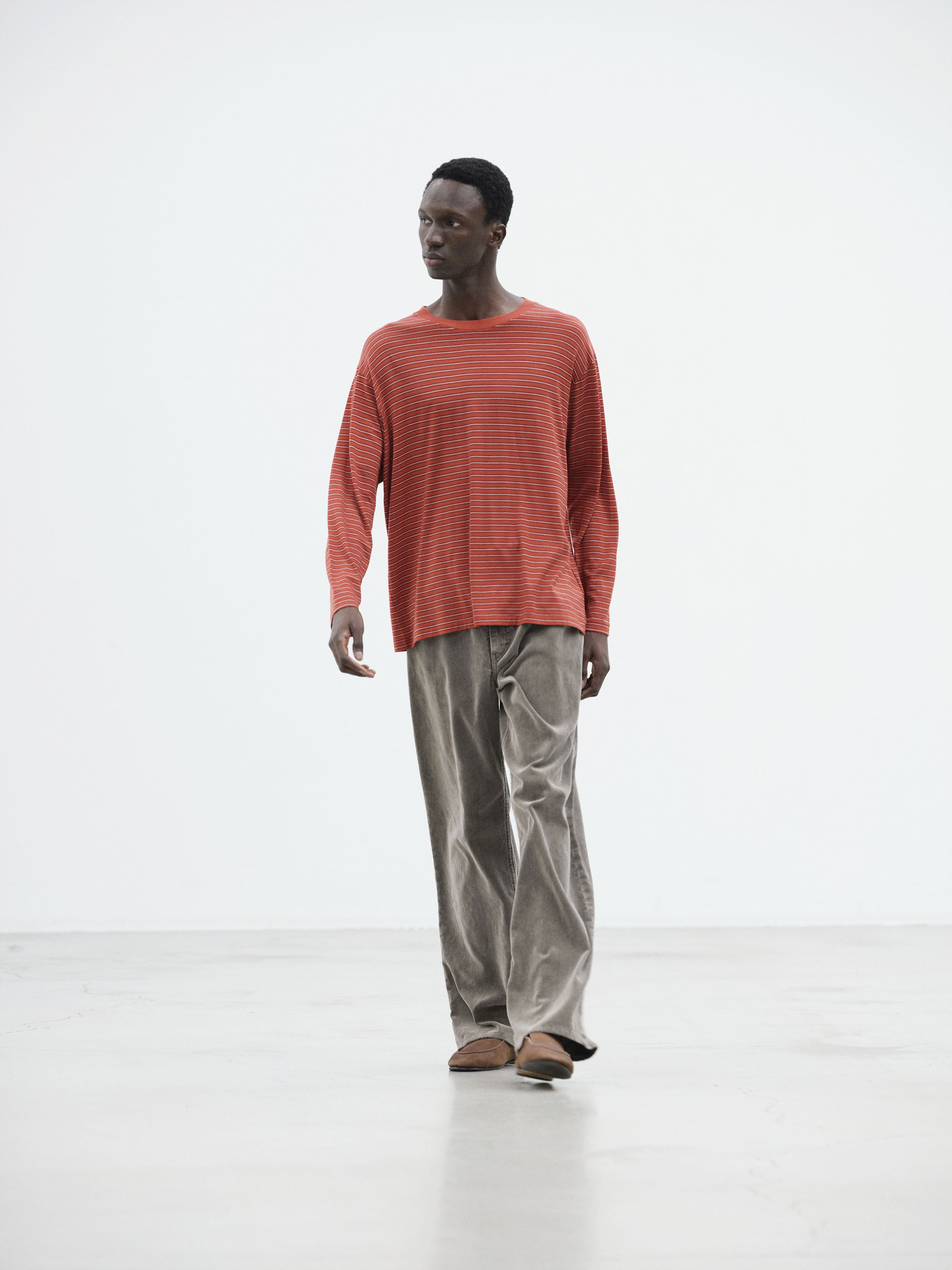 SOFT SMOOTH WOOL STRIPE JERSEY L/S TEE 詳細画像 RED STRIPE 2