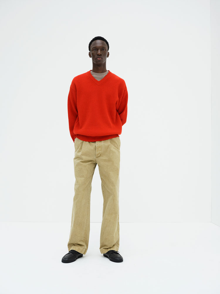GARMENT-DYED FINX CHINO ONE-TUCK WIDE PANTS