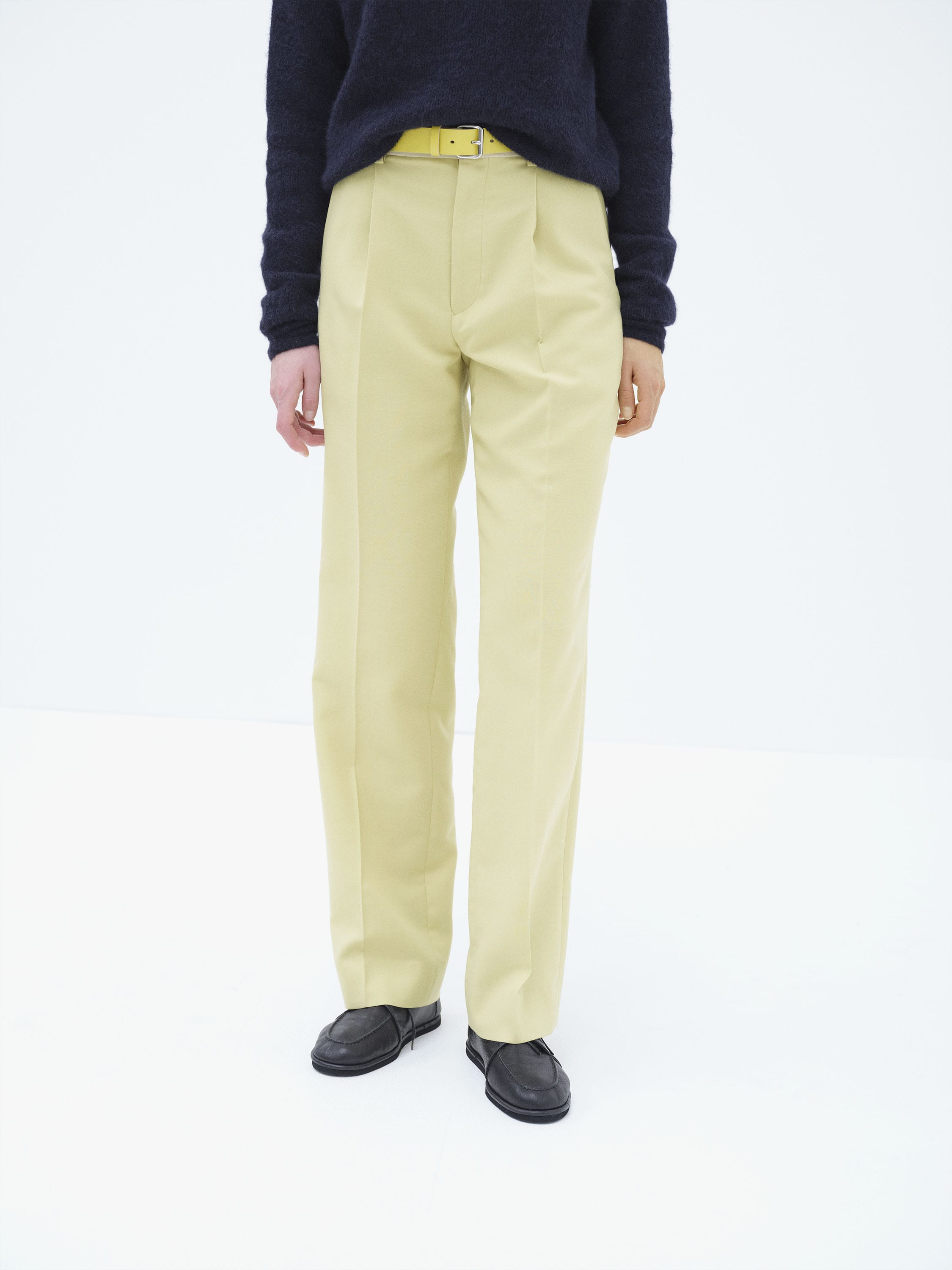 TENSE WOOL DOUBLE CLOTH SLACKS 詳細画像 LIME BEIGE 3