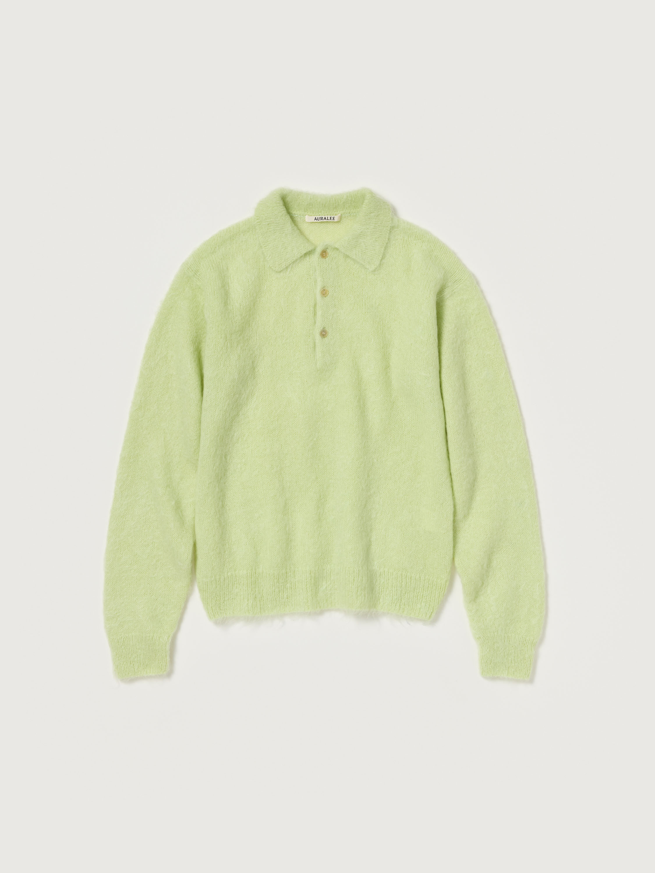 BRUSHED SUPER KID MOHAIR KNIT POLO 詳細画像 LIGHT LIME 5