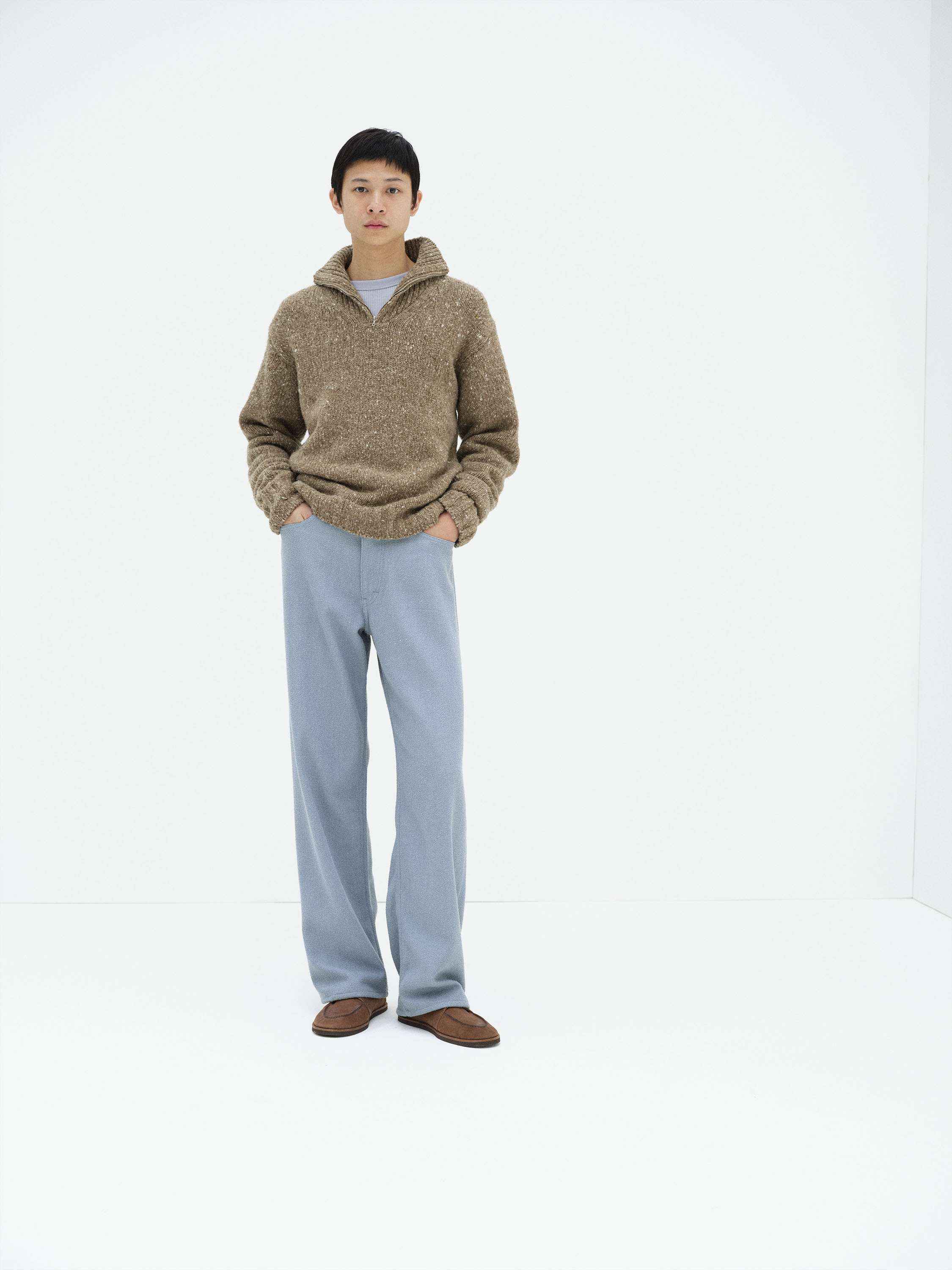SILK NEP DENIM 5P WIDE PANTS 詳細画像 LIGHT BLUE 2