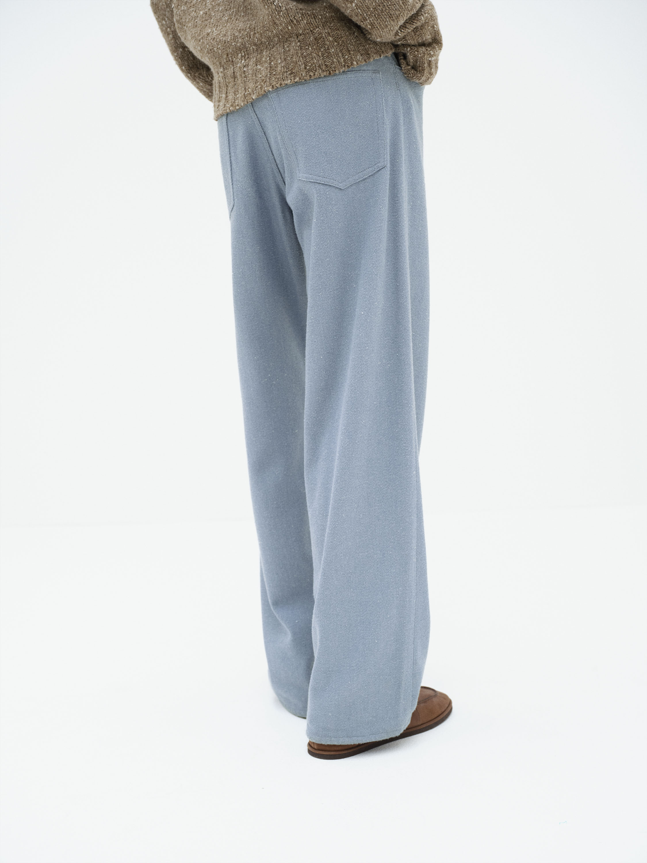 SILK NEP DENIM 5P WIDE PANTS 詳細画像 LIGHT BLUE 4
