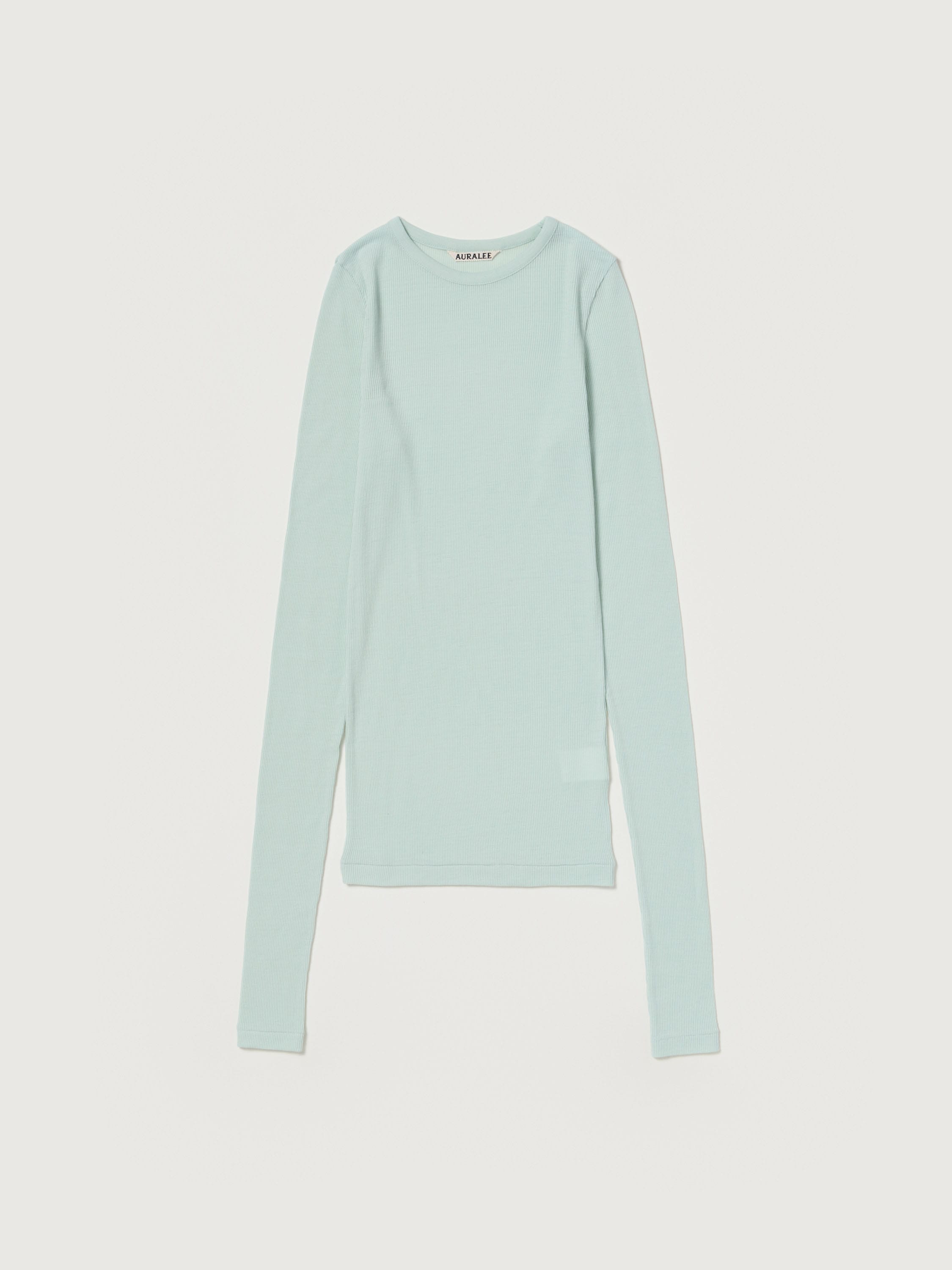 WOOL SILK SOFT RIB L/S TEE 詳細画像 LIGHT BLUE 4