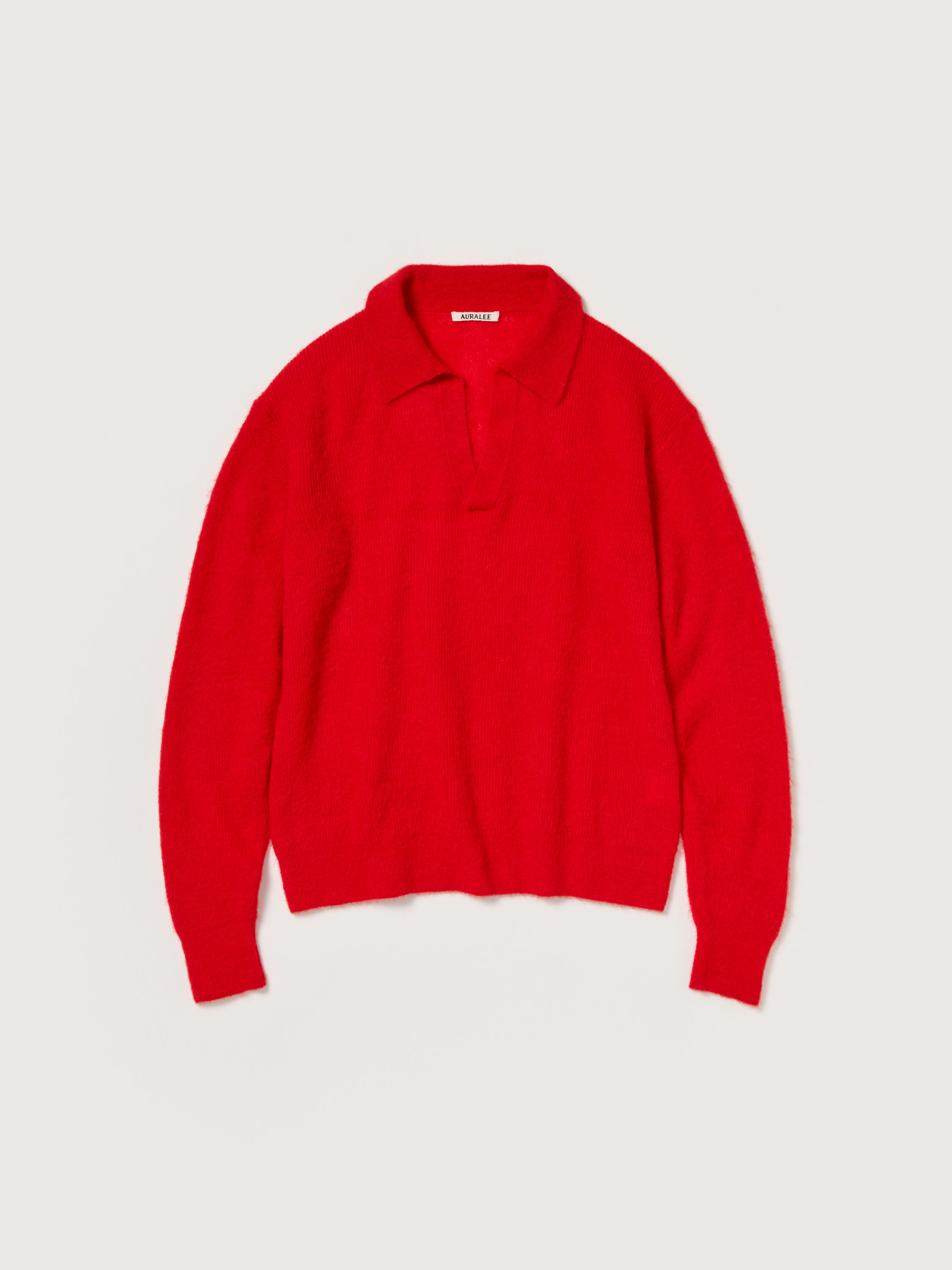 BABY SURI ALPACA SHEER KNIT SKIPPER POLO 詳細画像 RED 1