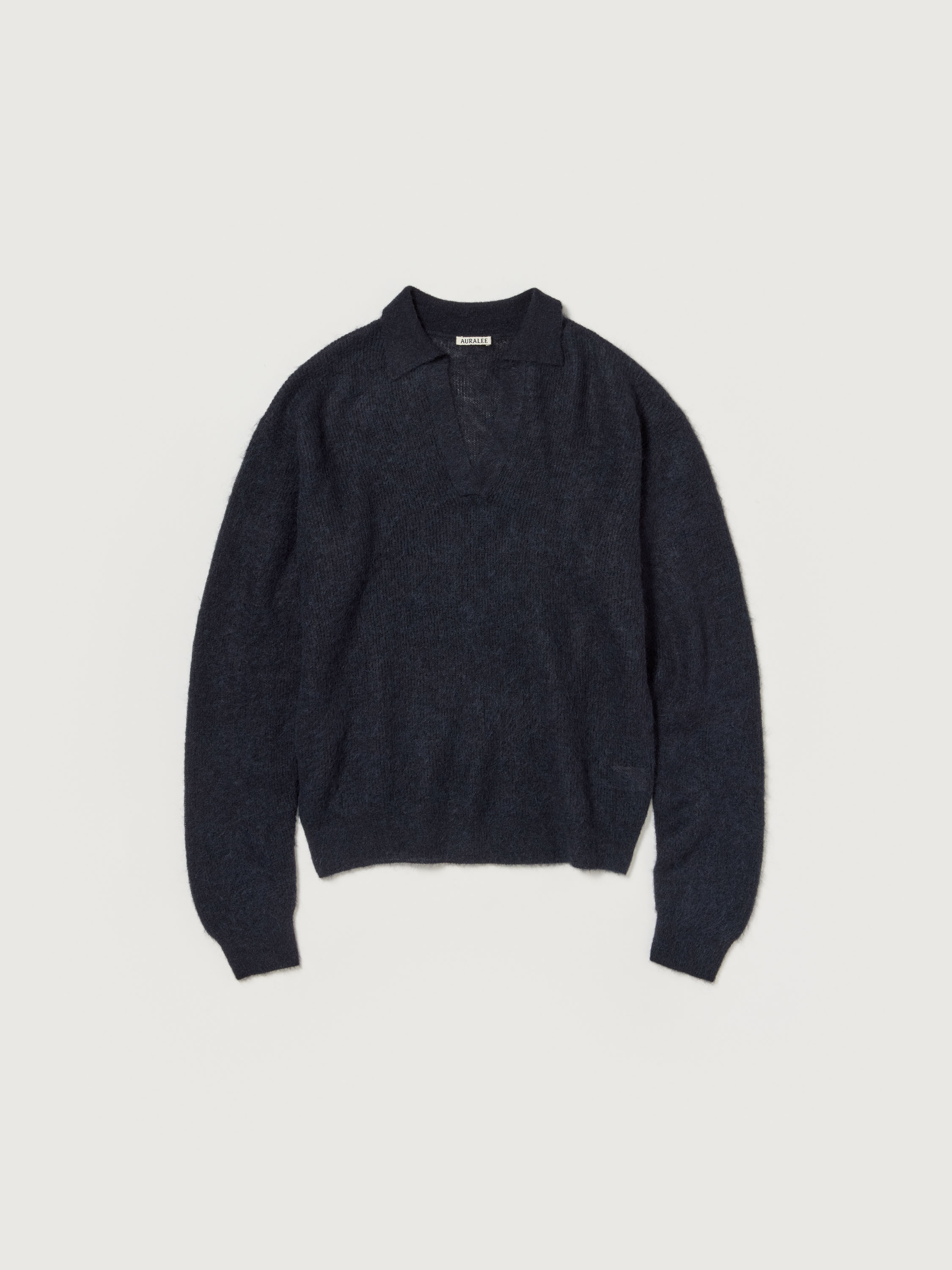 BABY SURI ALPACA SHEER KNIT SKIPPER POLO 詳細画像 NAVY 1