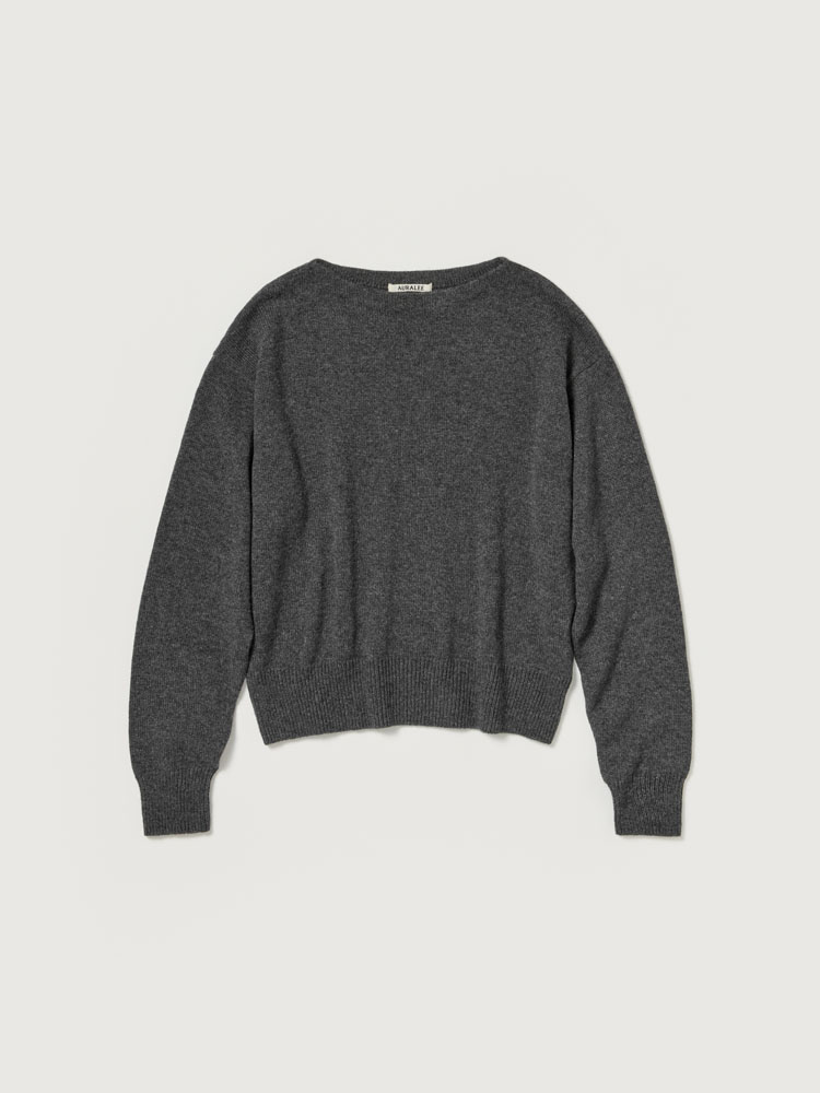 LIGHT CASHMERE KNIT BOAT NECK P/O