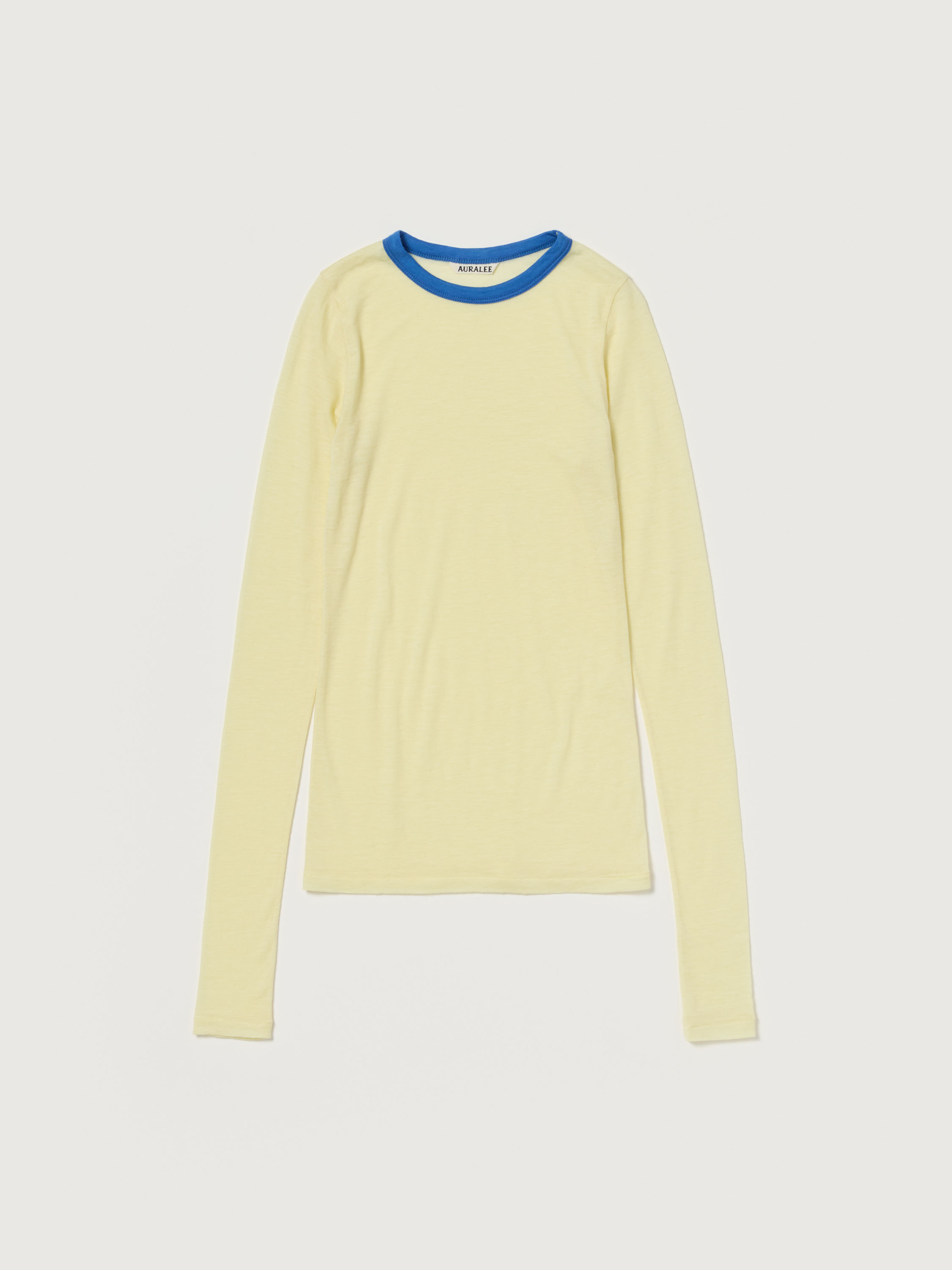 FLUFFY CASHMERE NYLON JERSEY RINGER L/S TEE 詳細画像 LIGHT YELLOW 1