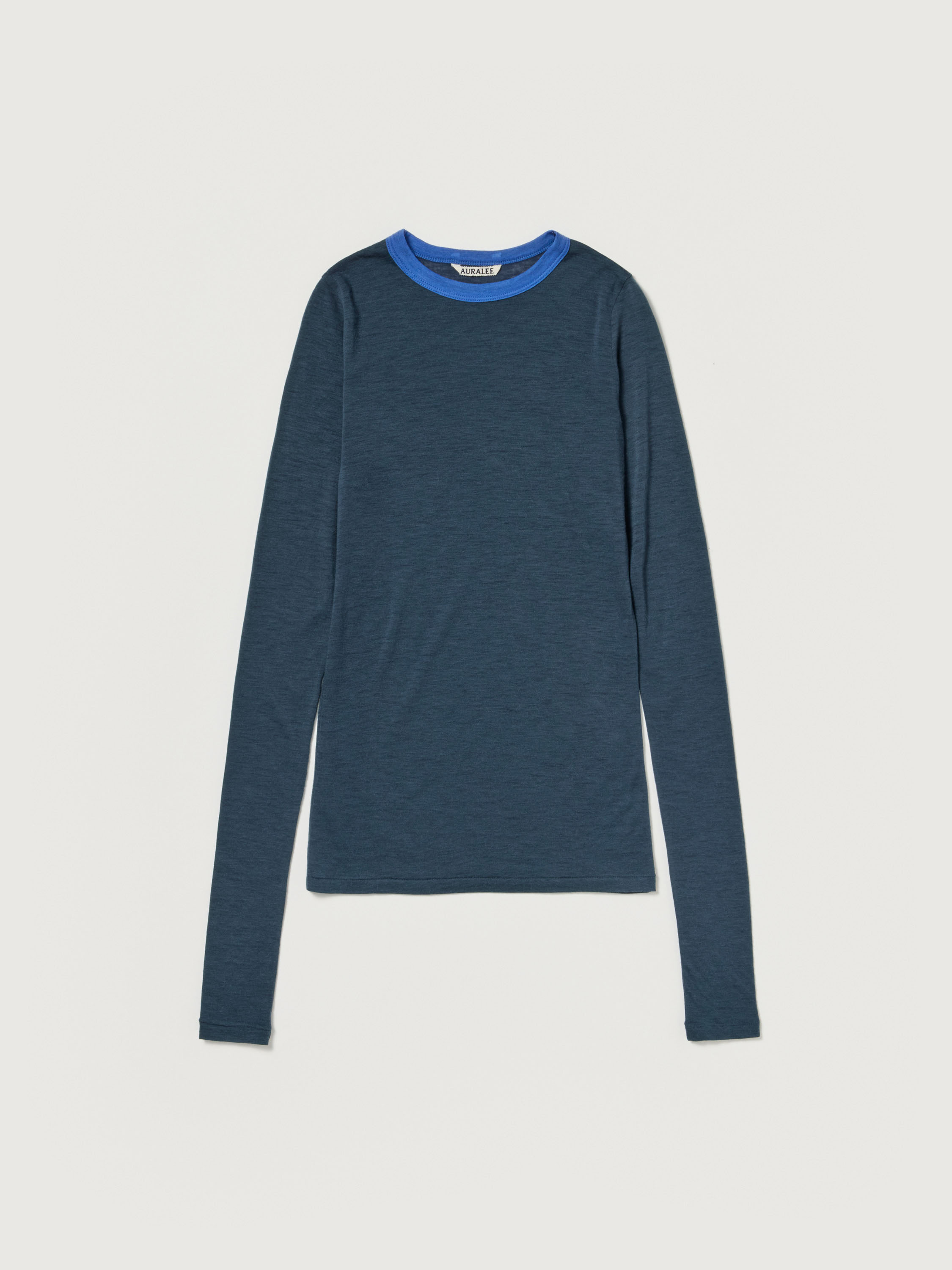 FLUFFY CASHMERE NYLON JERSEY RINGER L/S TEE 詳細画像 NAVY 1