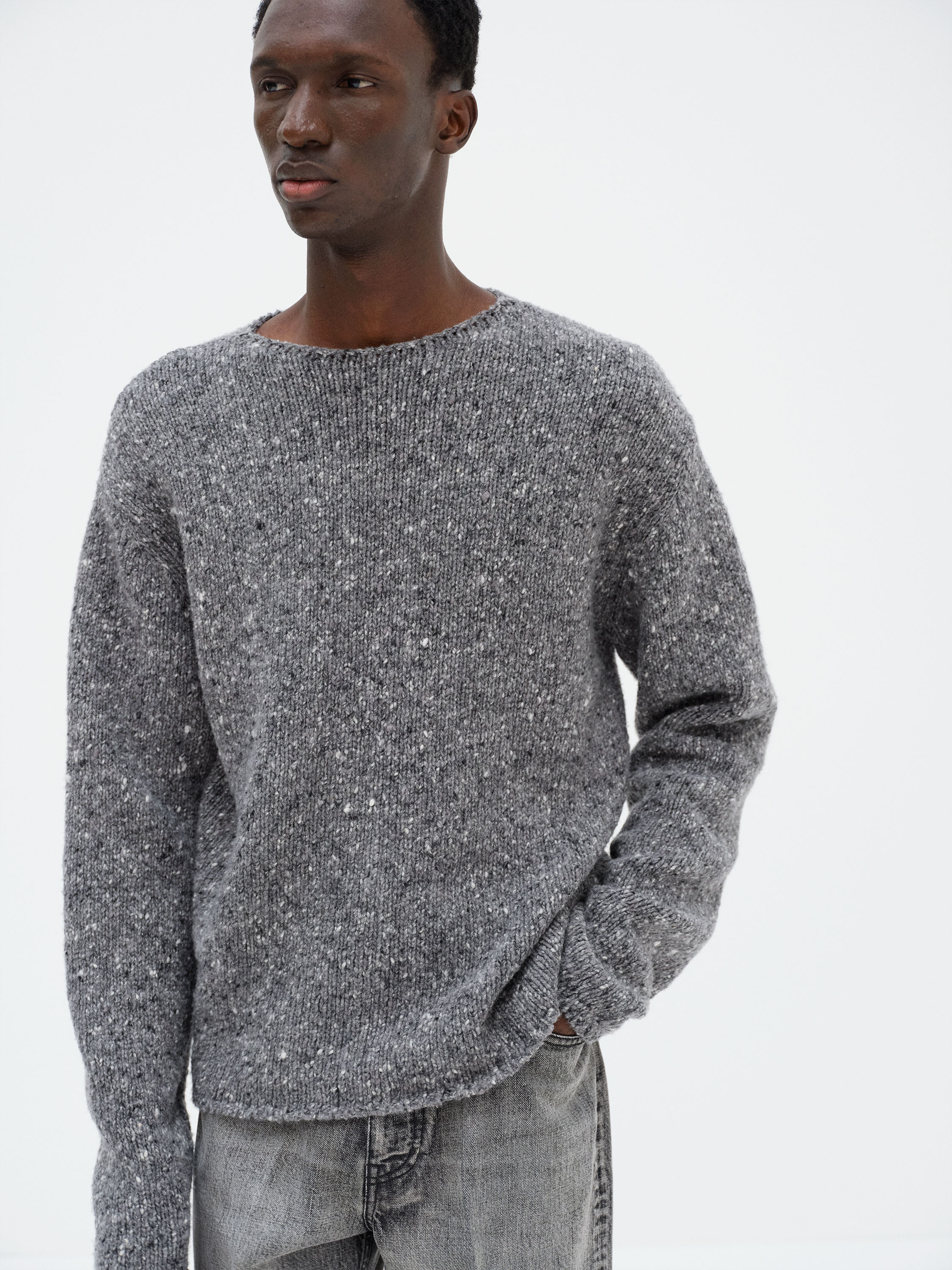 LOW-GAUGE HOMESPUN TWEED KNIT P/O 詳細画像 TOP CHARCOAL 1