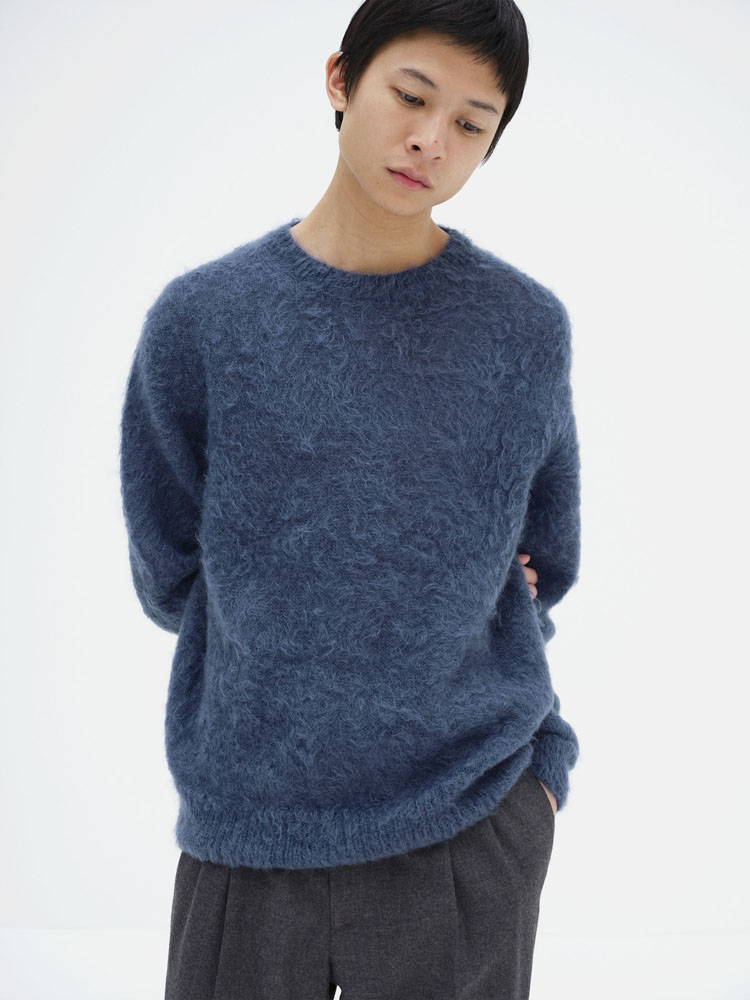 BRUSHED SUPER KID MOHAIR KNIT P/O