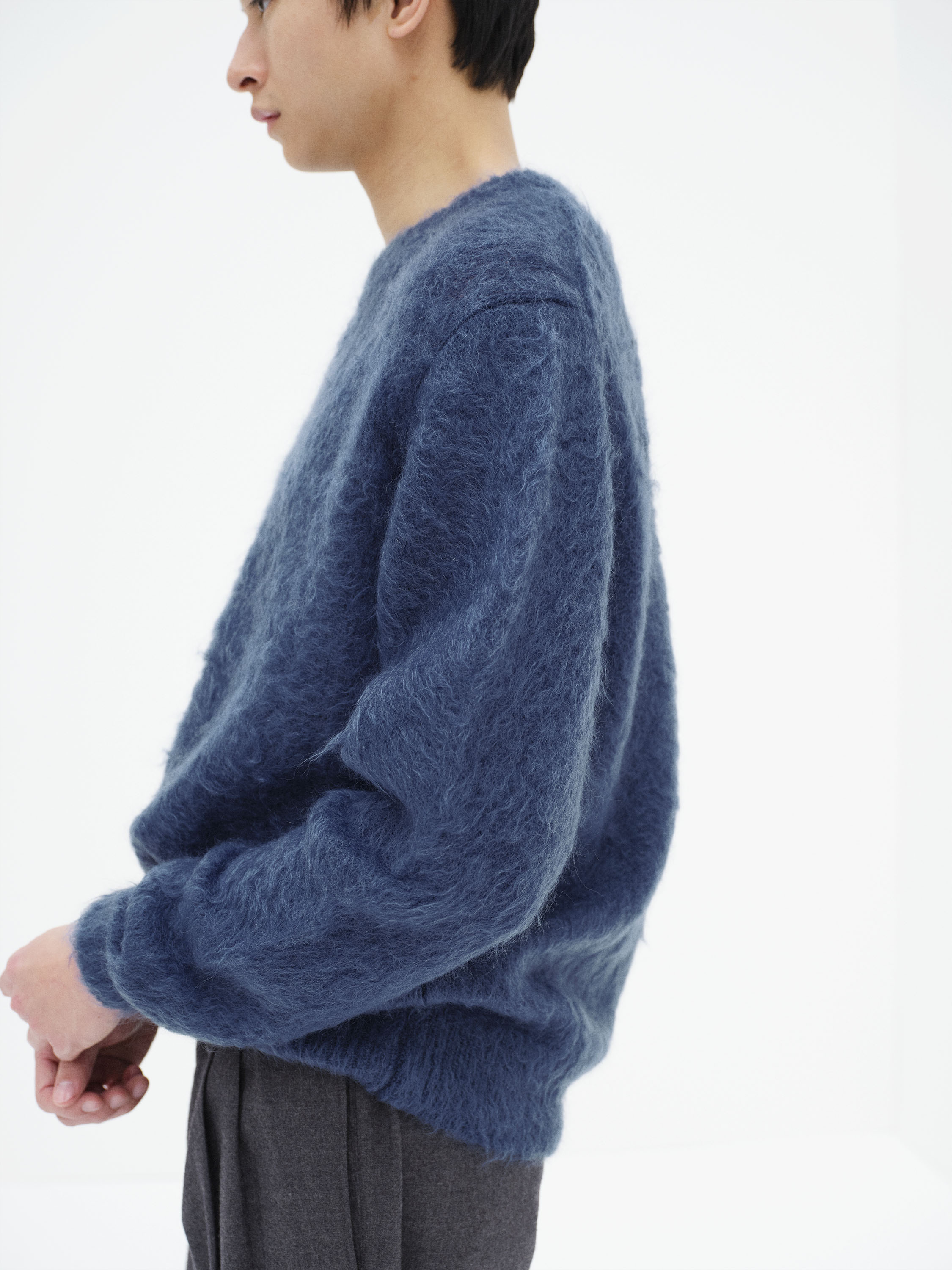 BRUSHED SUPER KID MOHAIR KNIT P/O 詳細画像 LIGHT NAVY 3