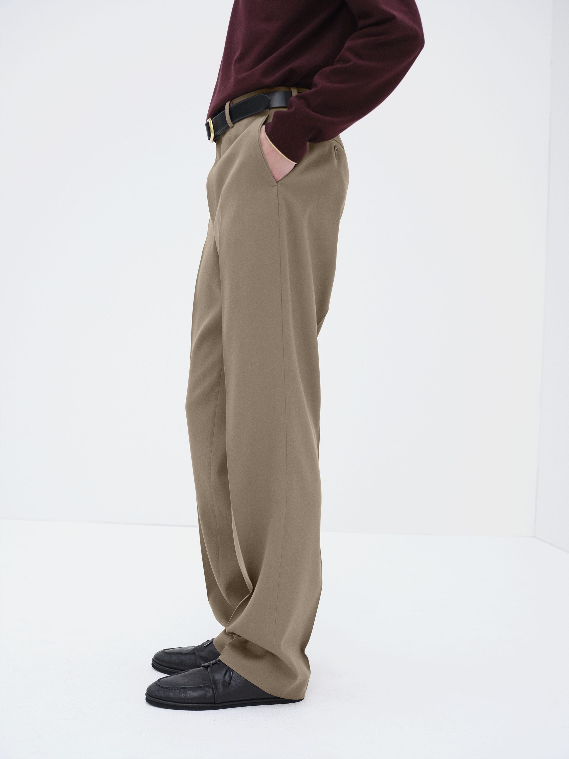 LIGHT WOOL MAX GABARDINE SLACKS 詳細画像 MOCHA BEIGE 3